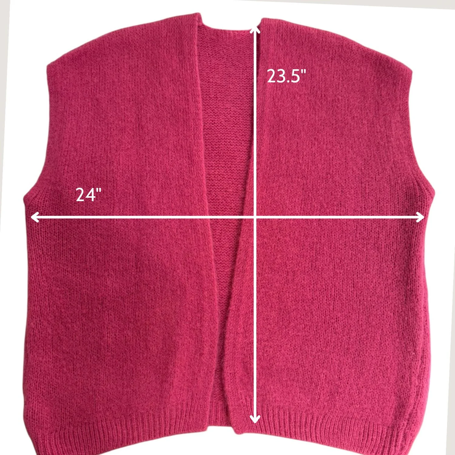Kid Mohair Sleeveless Cardigan In Vintage Rose - Image 4