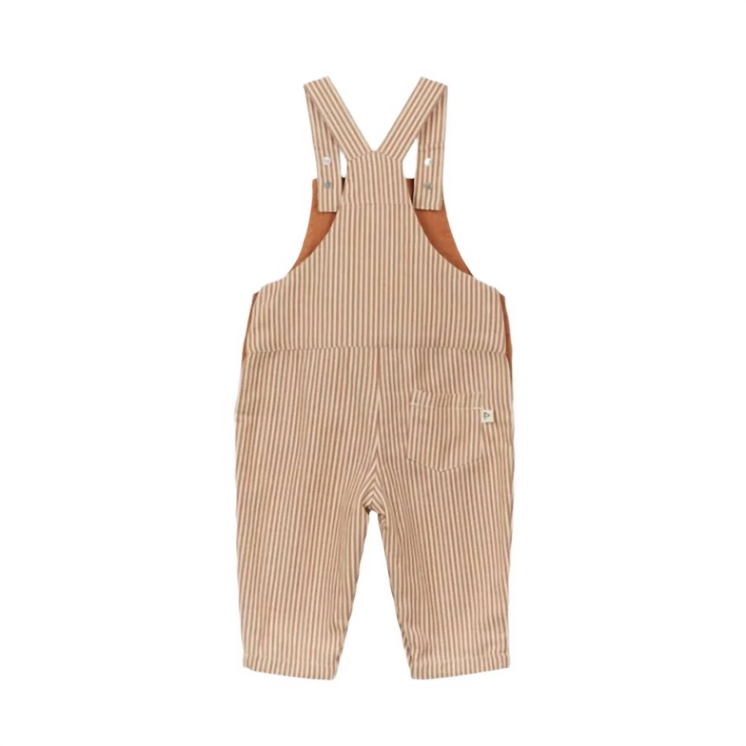 Kid's Baby Denim Striped Overalls In Terre - Image 3
