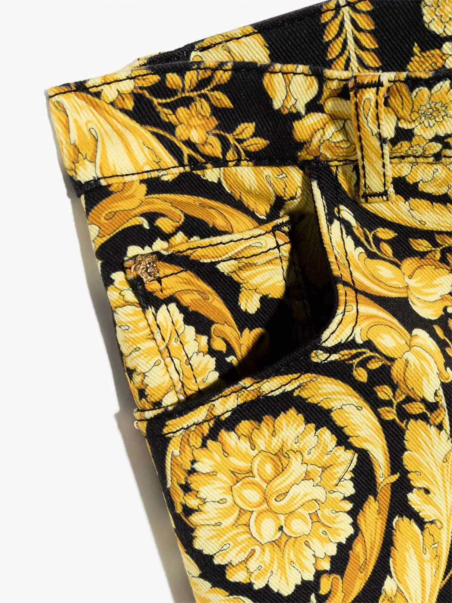 Kid's Barocco Jeans In Black & Gold - Image 4