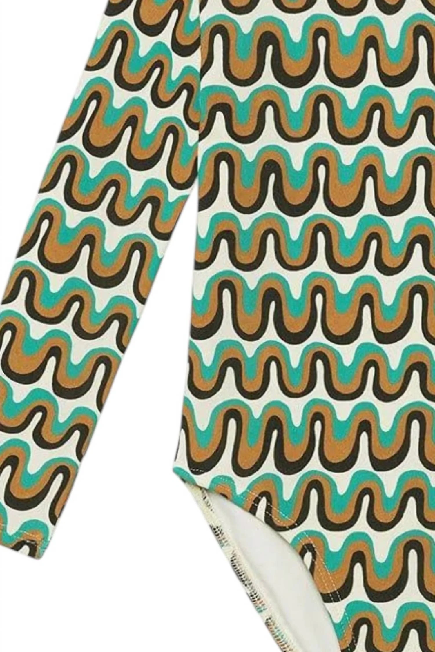 Kid's Mini Long Sleeve One-Piece Swimsuit In Groovy - Image 2