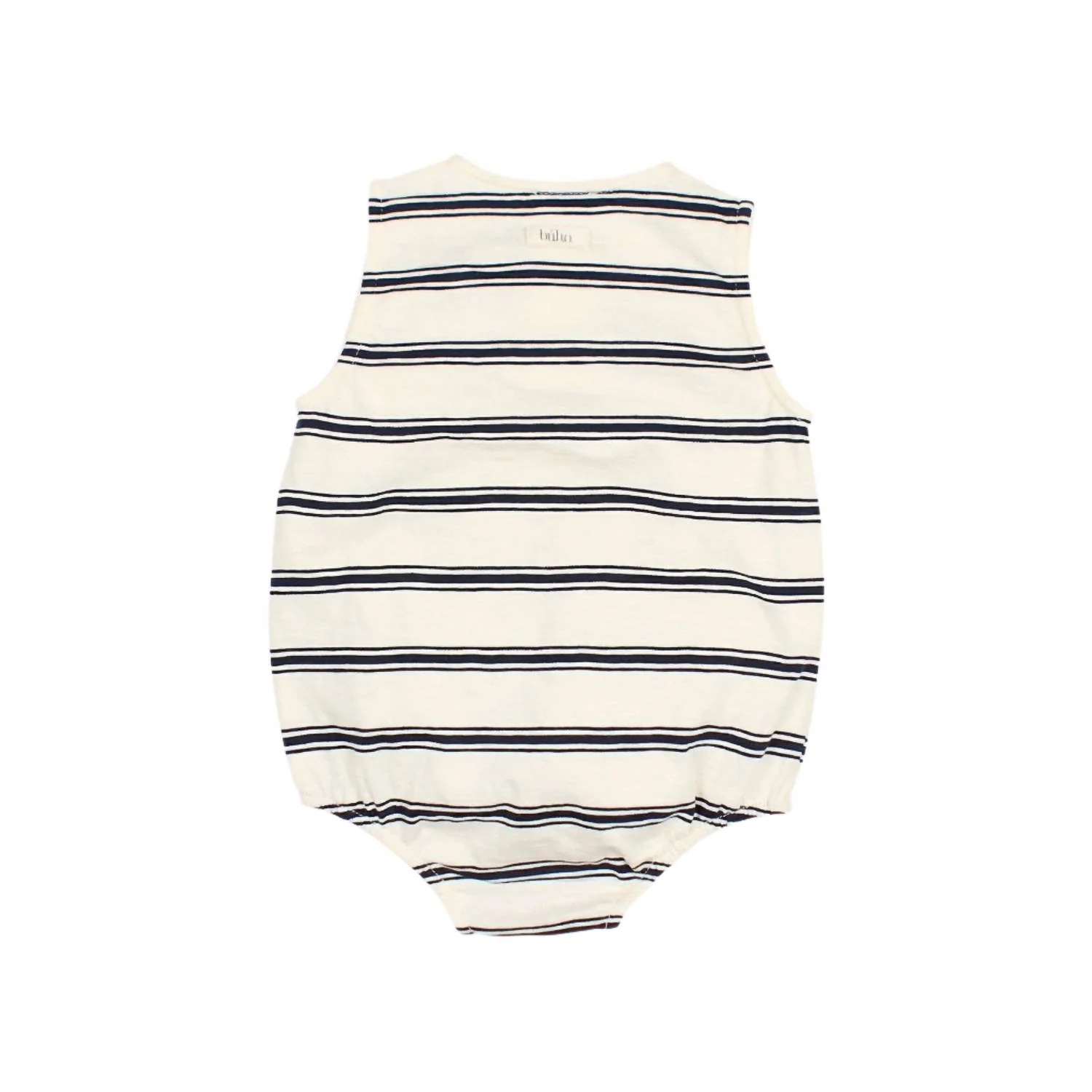 Kid's Stripes Romper In Navy - Image 2