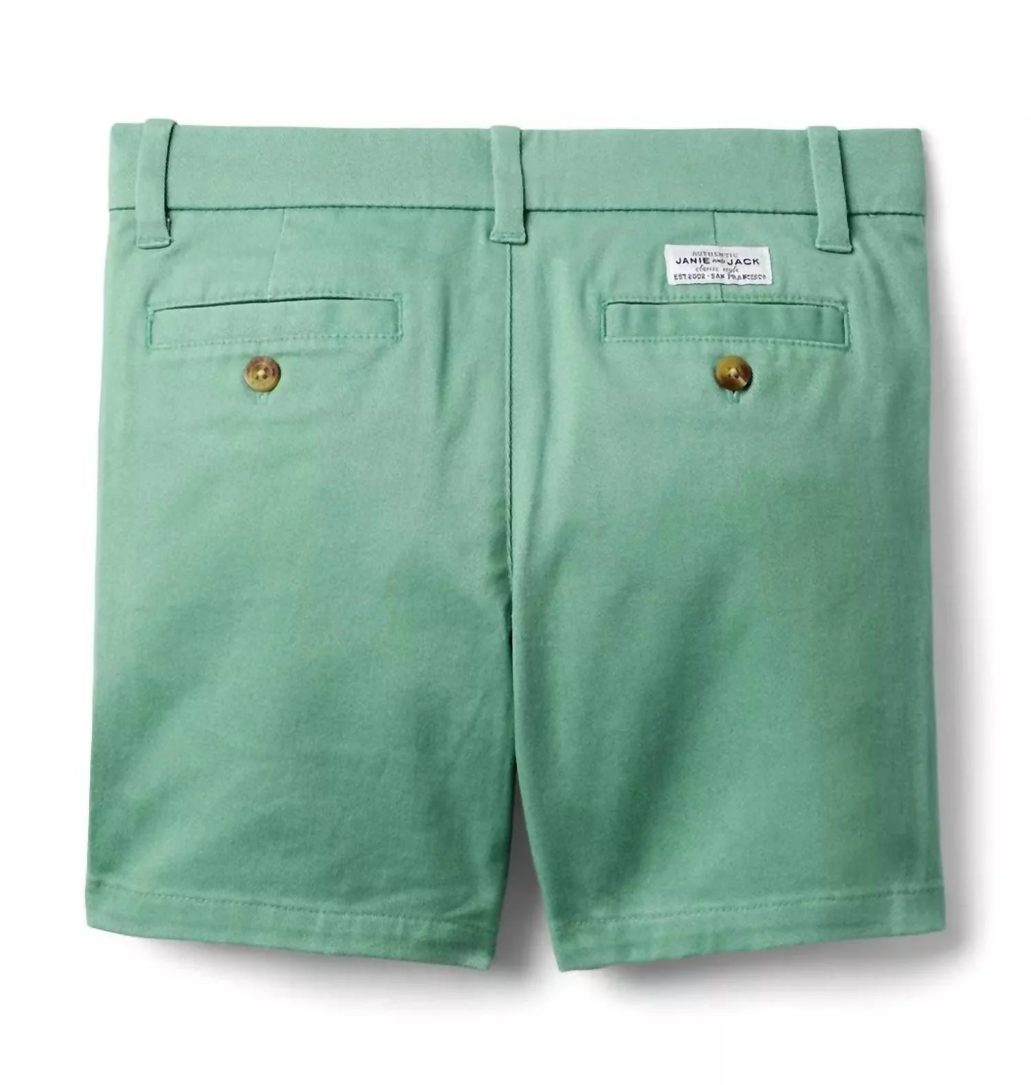 Kid's Twill Short In Fig Leaf Green - Image 2