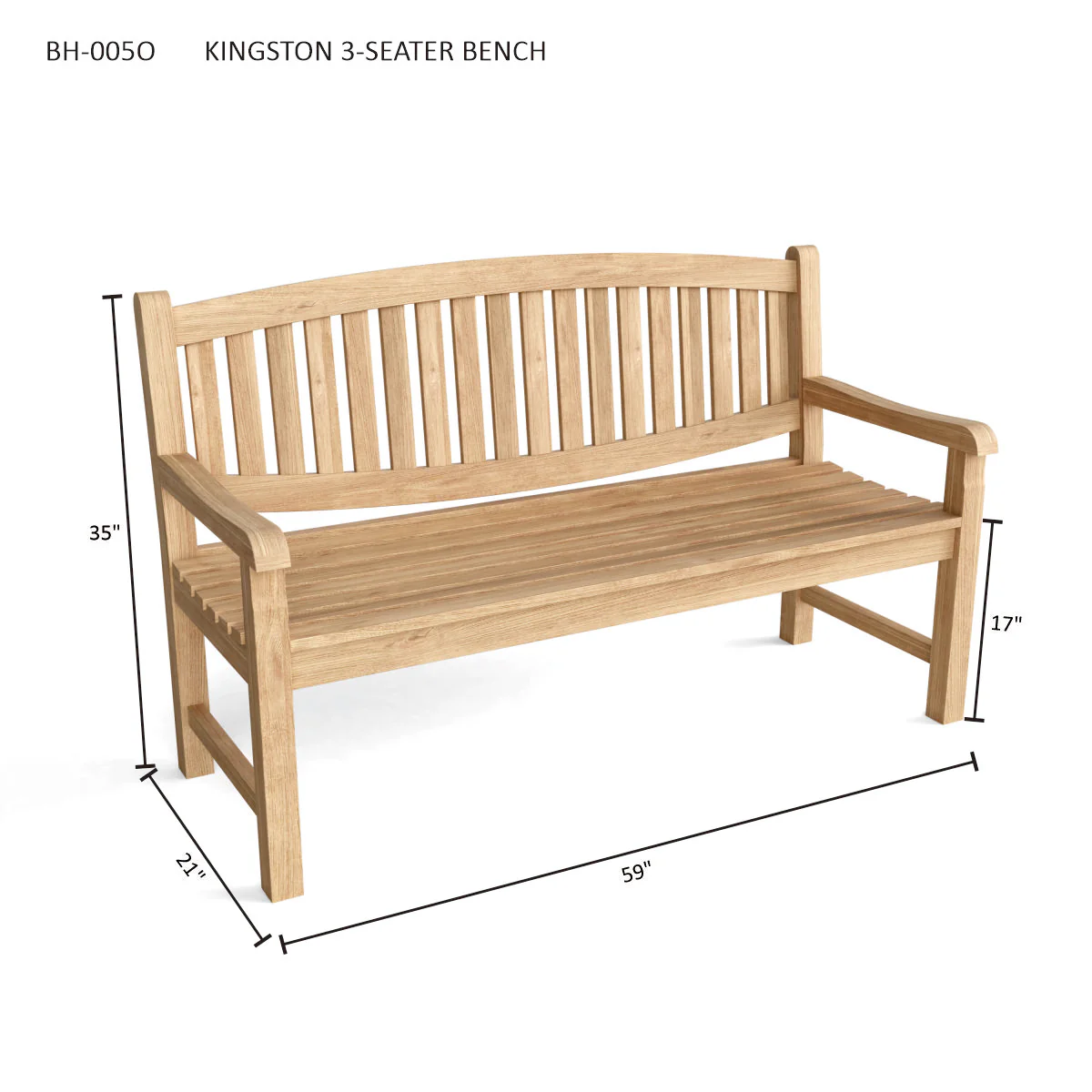 Kingston 3-Seater Bench - Image 3