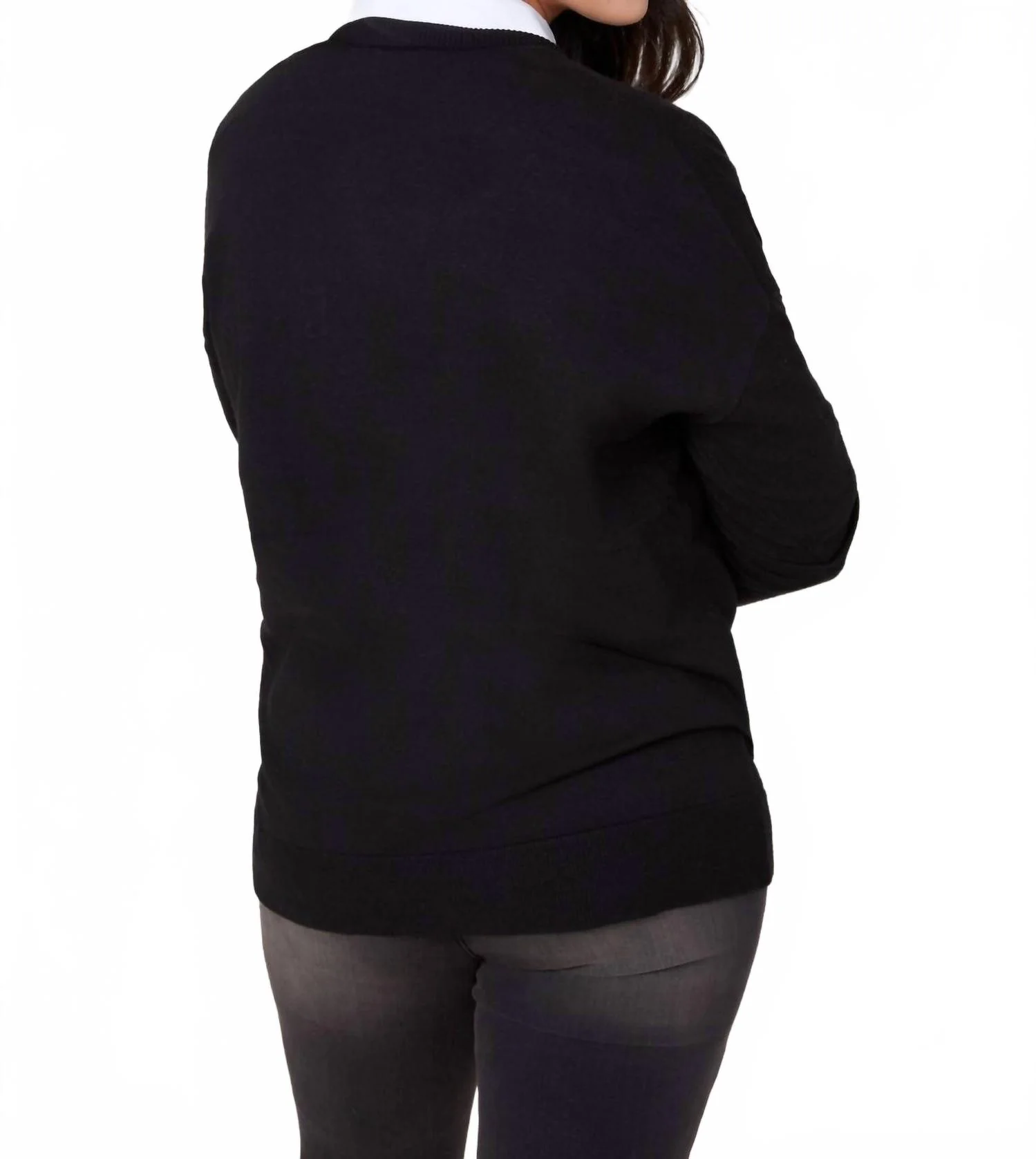 Knit Crew Neck Sweater In Black - Image 2