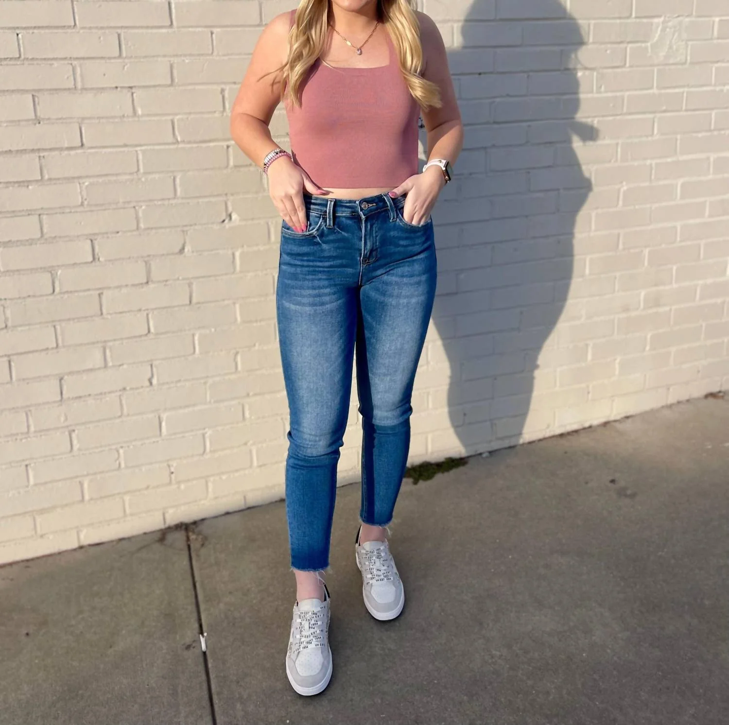 Knit Crop Tank Top In Mauve - Image 3