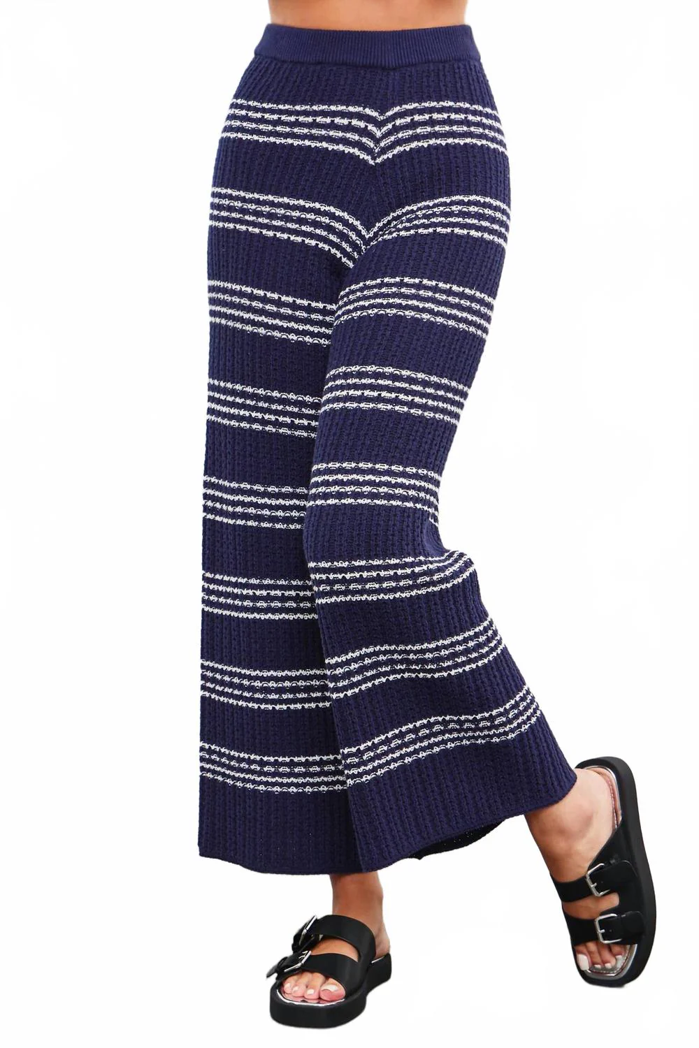 Knit Stripe Pants In Midnight/ivory - Image 4