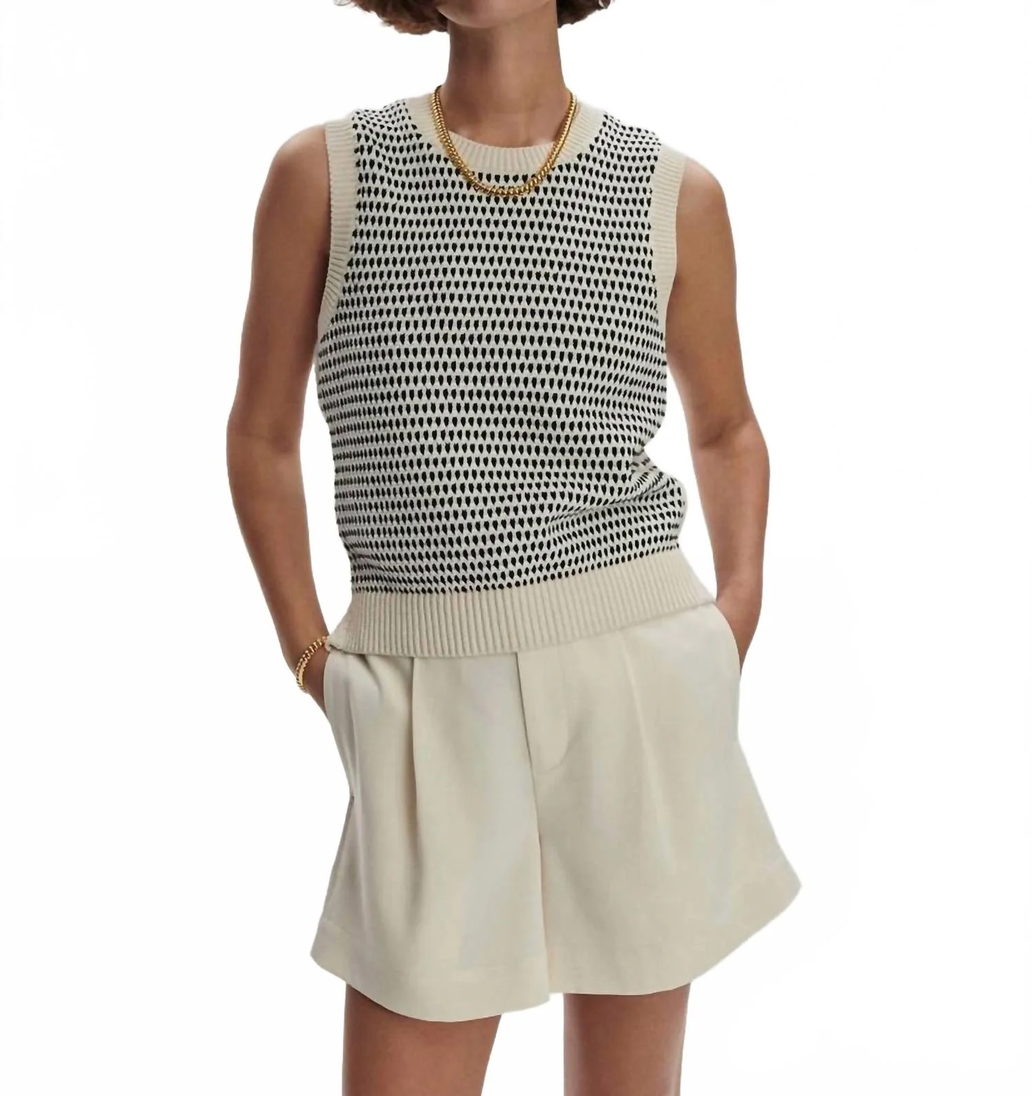 Knowles Textured Knit Vest In Woodrose Multi - Image 2