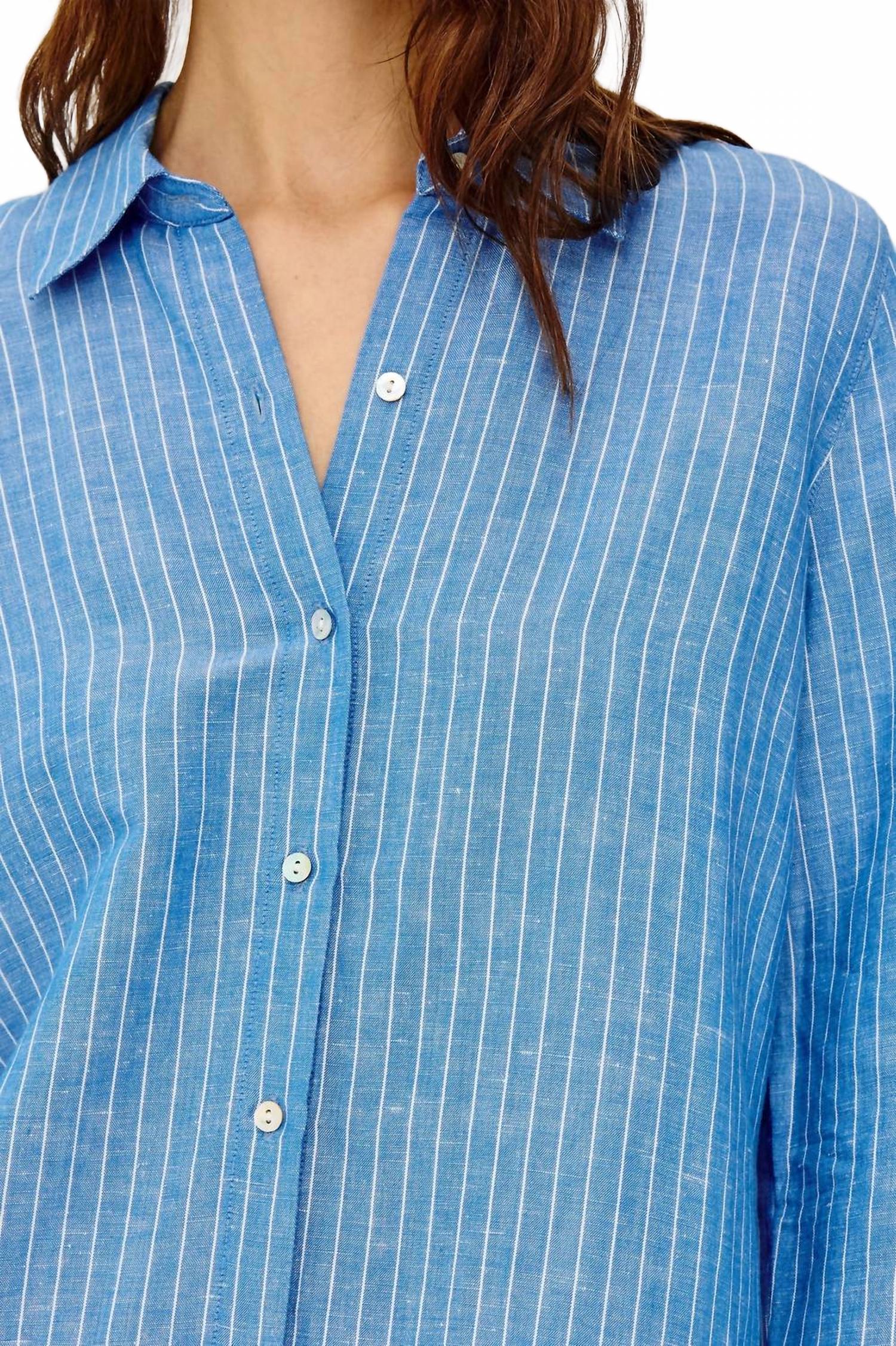Knox Long Sleeve Shirt In Blue - Image 5
