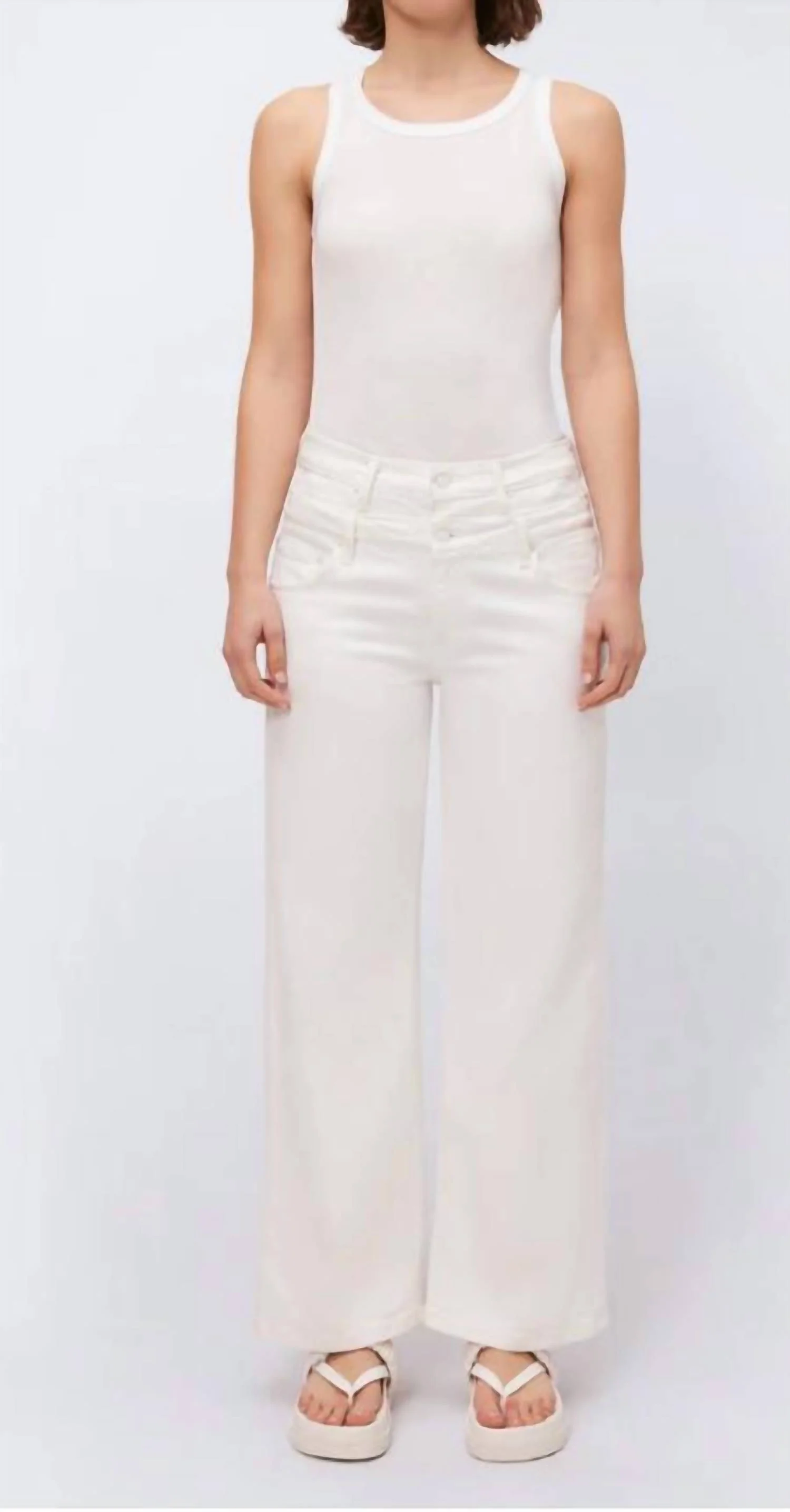 Kove Wide-Leg Jeans In White - Image 4