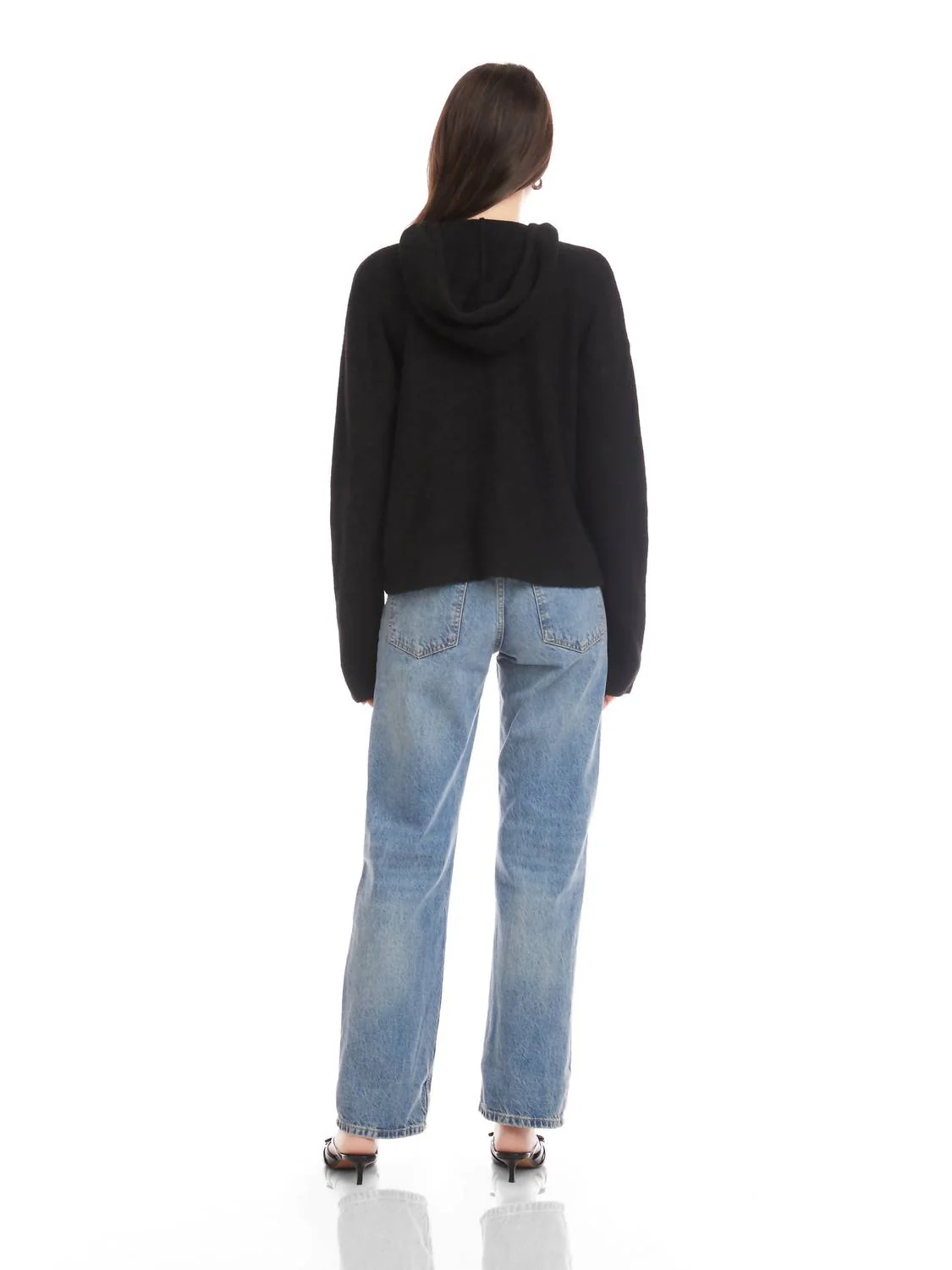 Krystal Embellished Hoodie In Black - Image 2