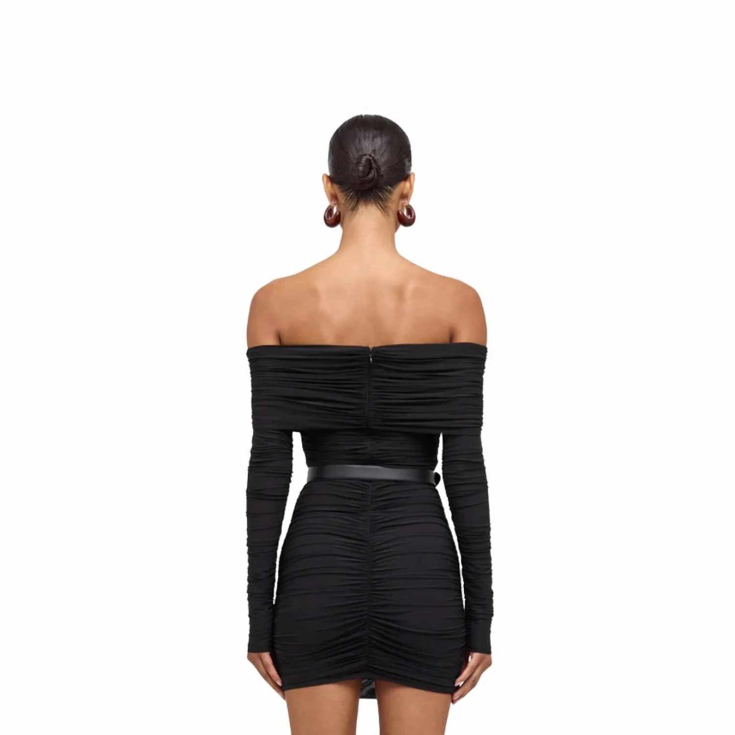Kya Off The Shoulder Mini Dress In Black - Image 2
