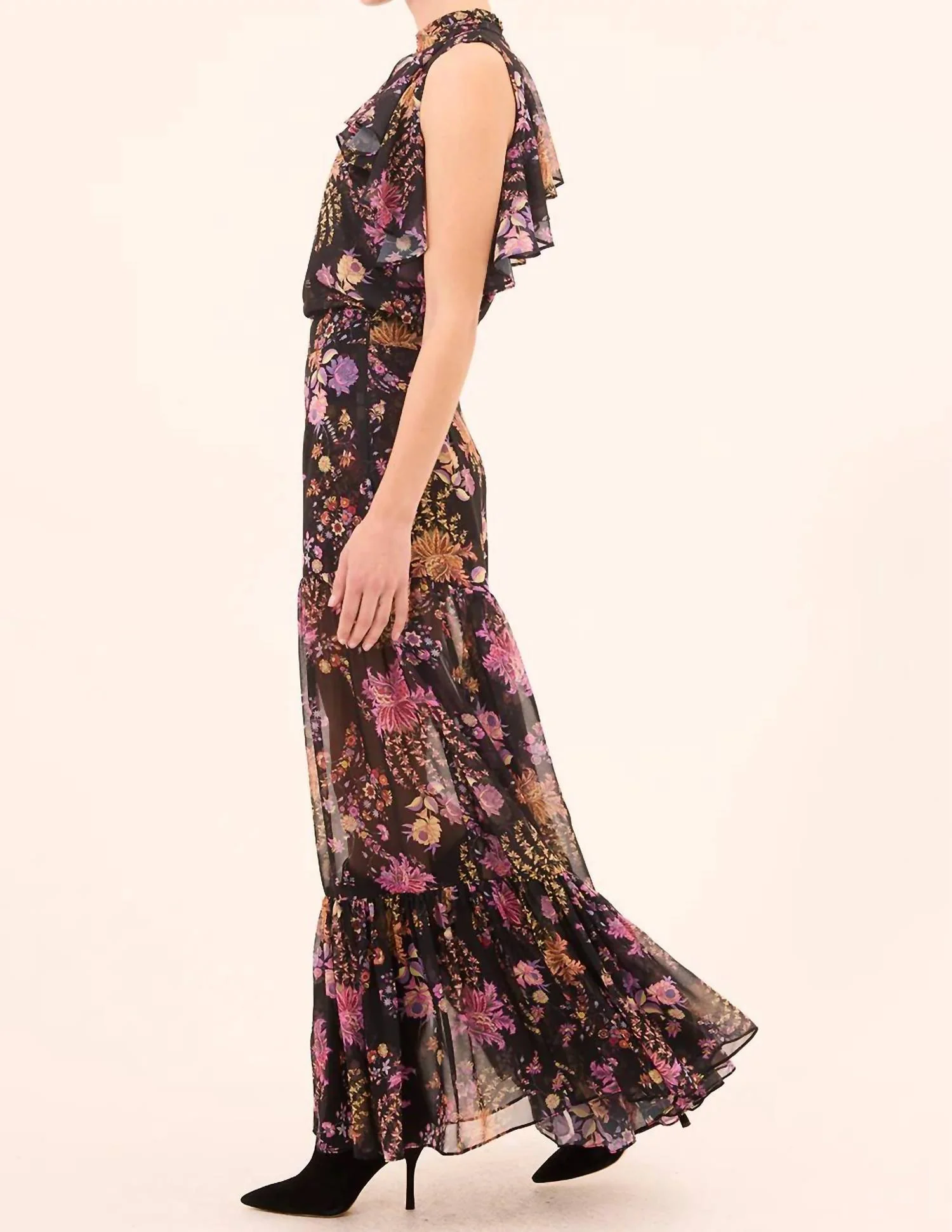 Kyra Sleeveless Mock Neck Top In Dusted Cluster Chiffon - Image 2
