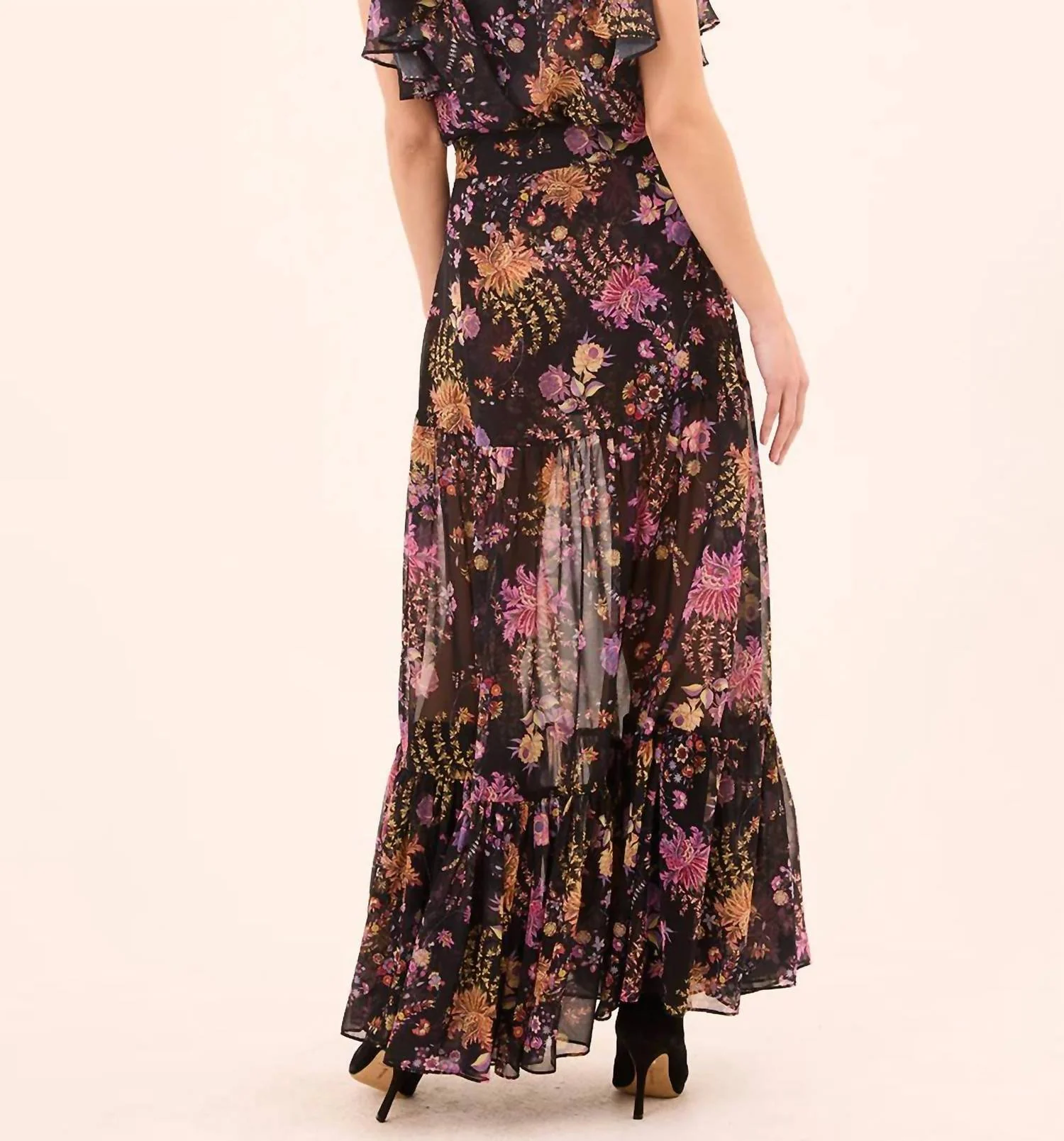 Kyra Sleeveless Mock Neck Top In Dusted Cluster Chiffon - Image 3