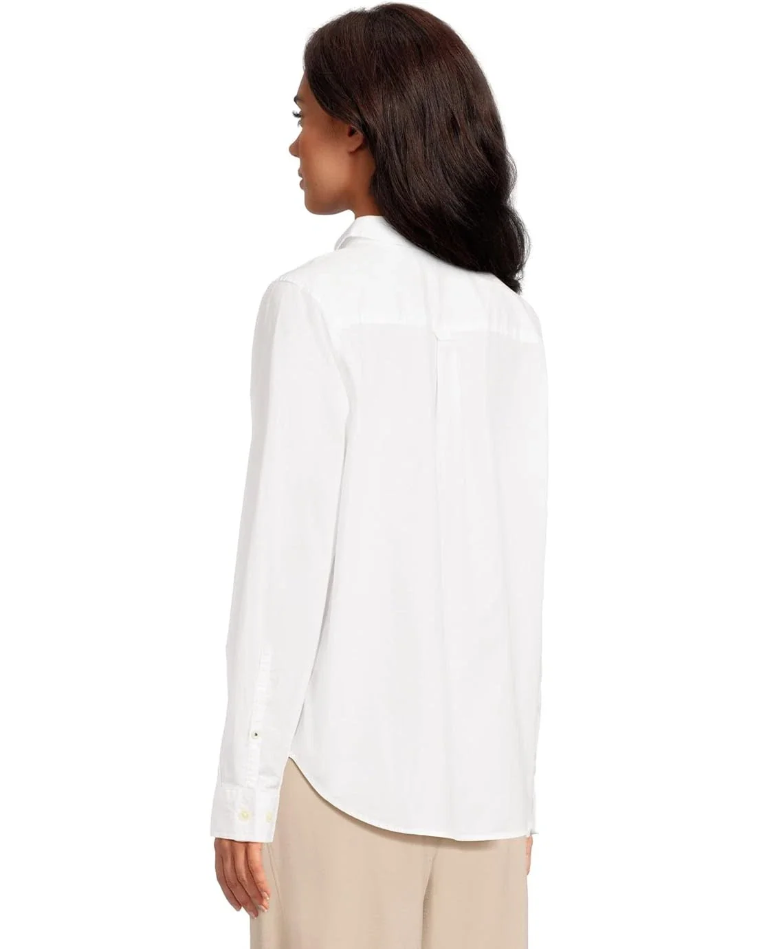 L.L.Bean Essential Shirt Women's White Cotton Poplin Long Sleeve GBO - Image 3
