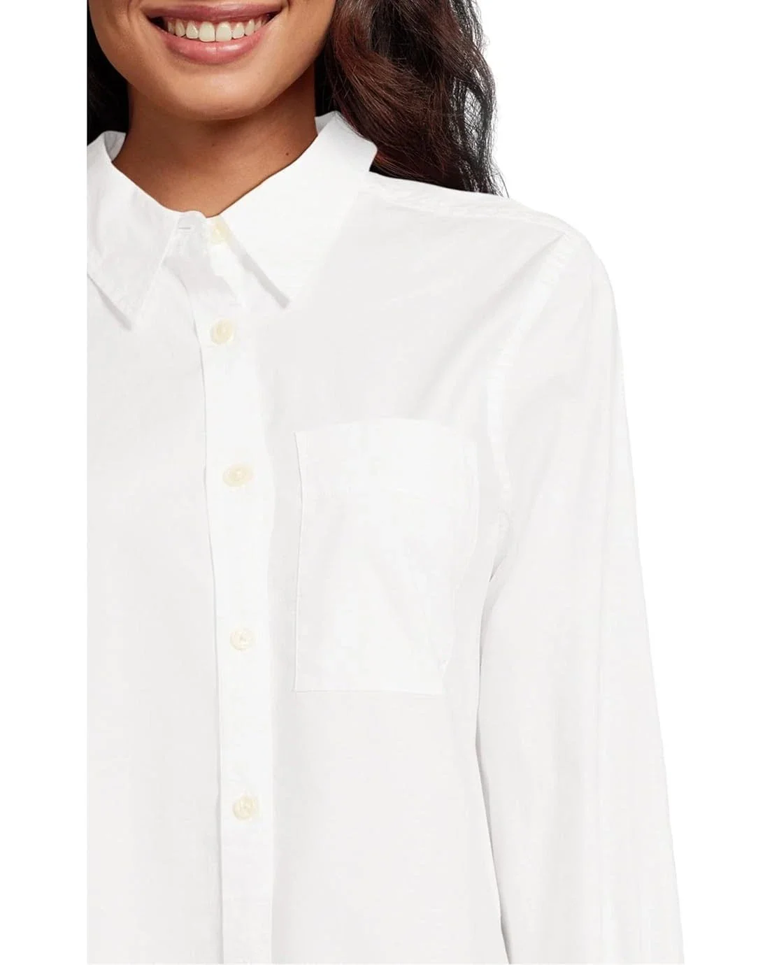 L.L.Bean Essential Shirt Women's White Cotton Poplin Long Sleeve GBO - Image 4