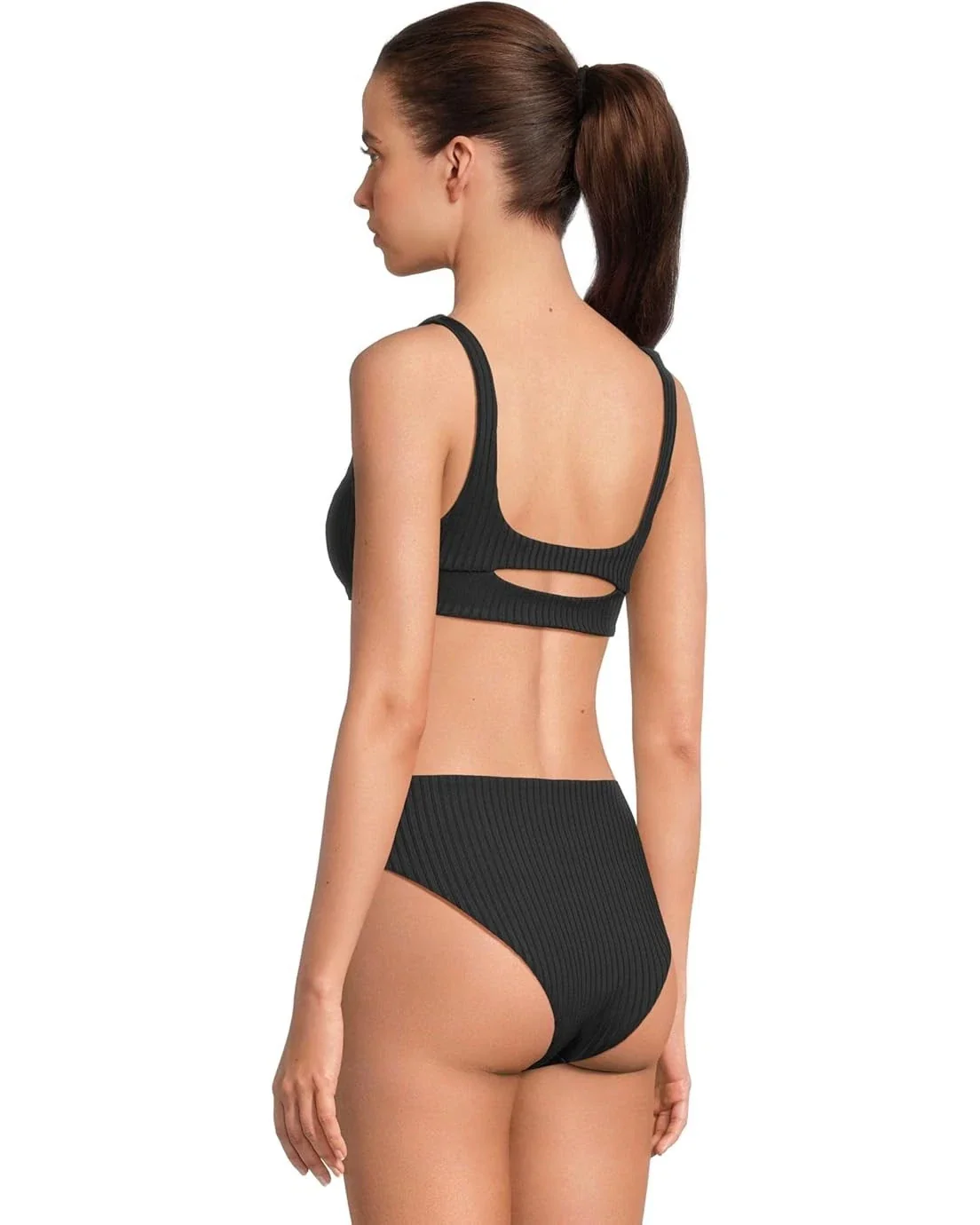 L*Space Effie Bralette Bikini Top Women's Black Stretch Swimwear GBO2548 - Image 3