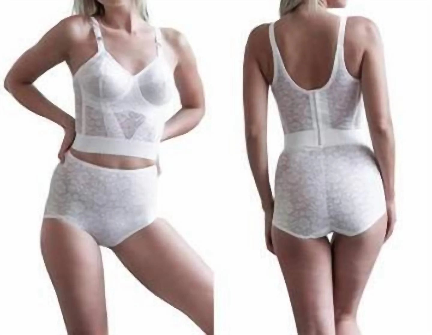Lacette Longline Wireless Expandable Cup Bra In White - Image 4
