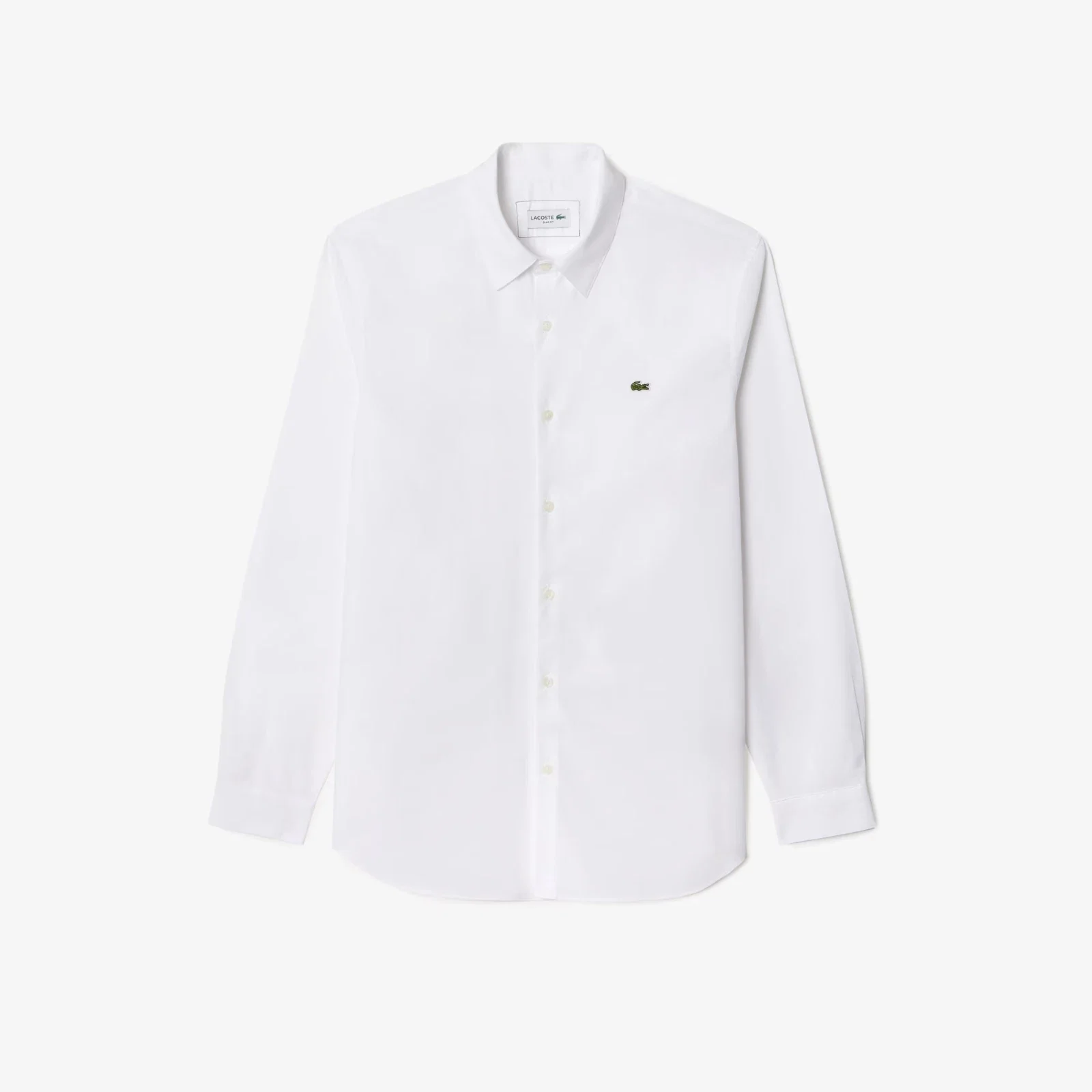 Lacoste Dress Shirt Men's .5 White Poplin Slim Fit Button-Up RED1310 - Image 4