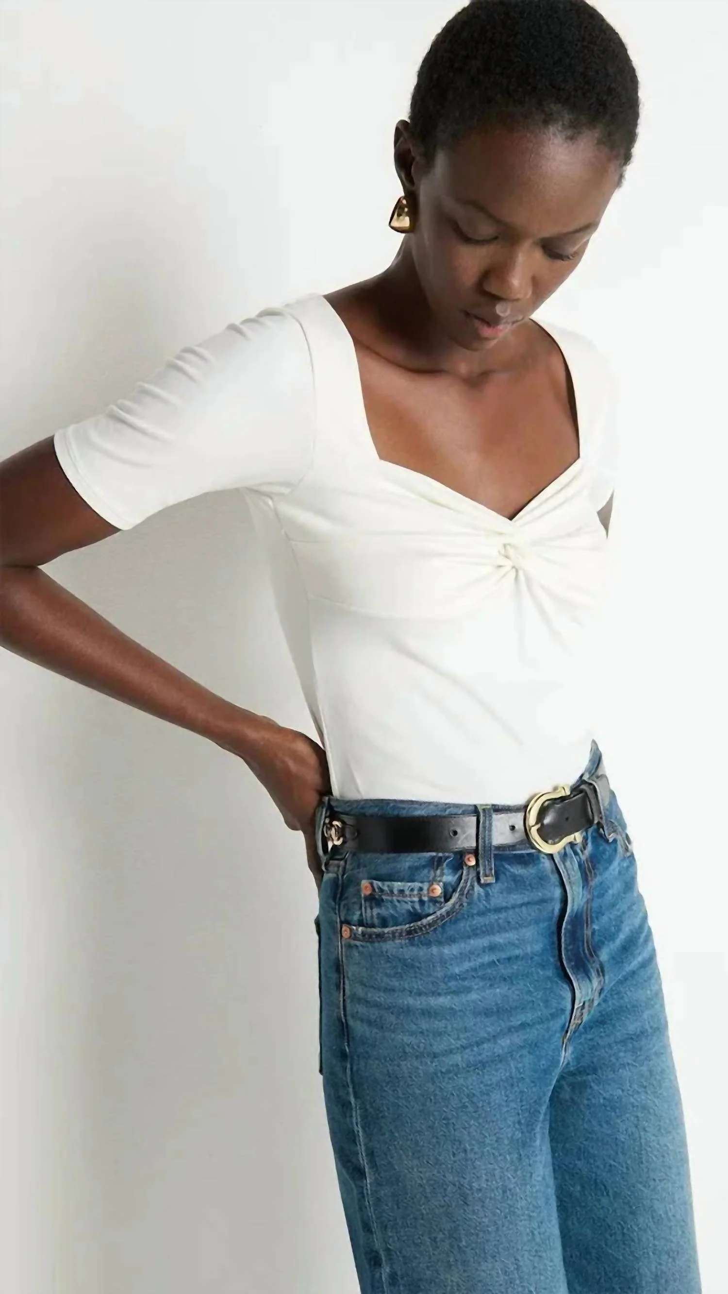 Lana Twisted Top In White