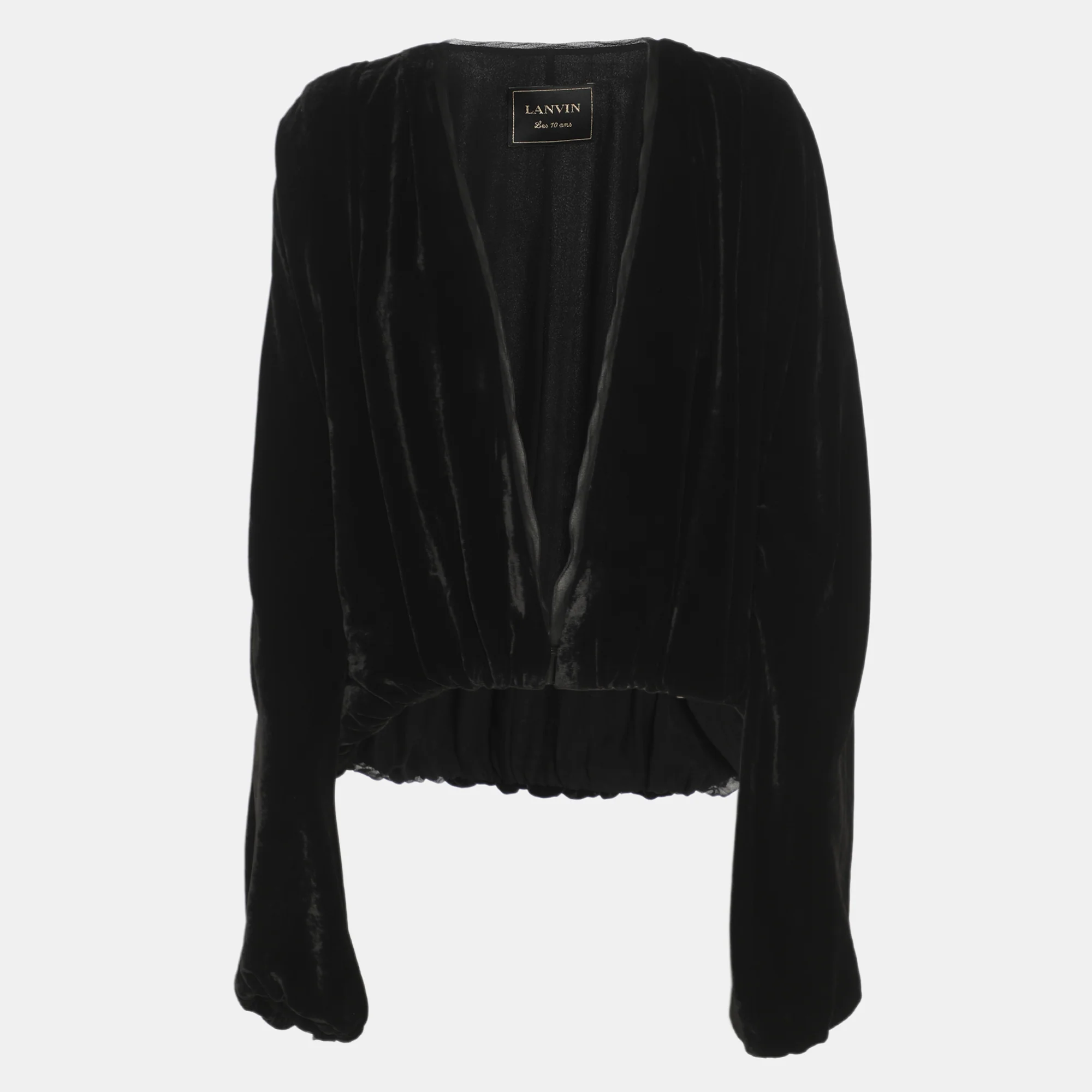 Lanvin Black Velvet Cropped Jackets