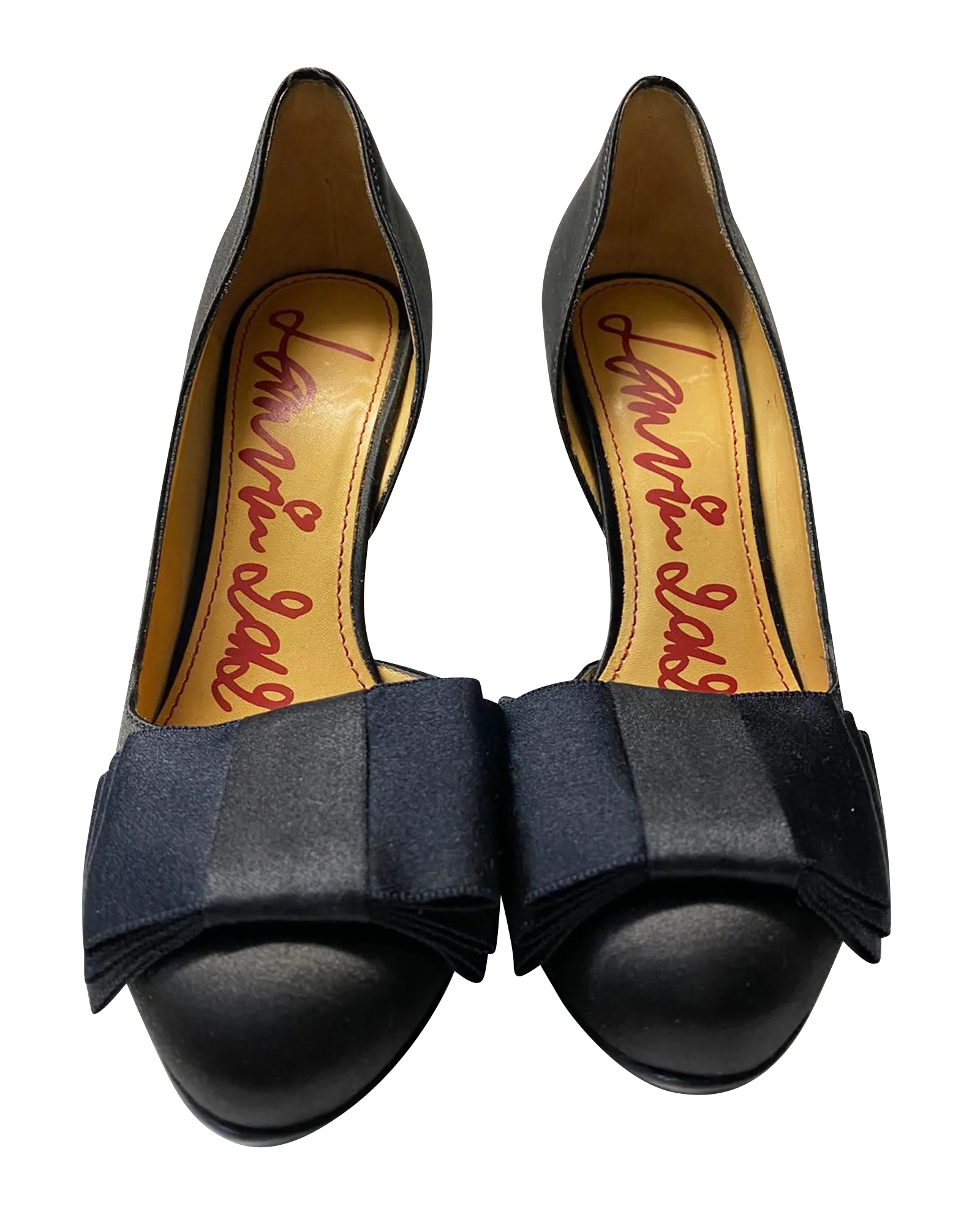 Lanvin Bow Pumps 120 in Black Satin Leather - Image 2
