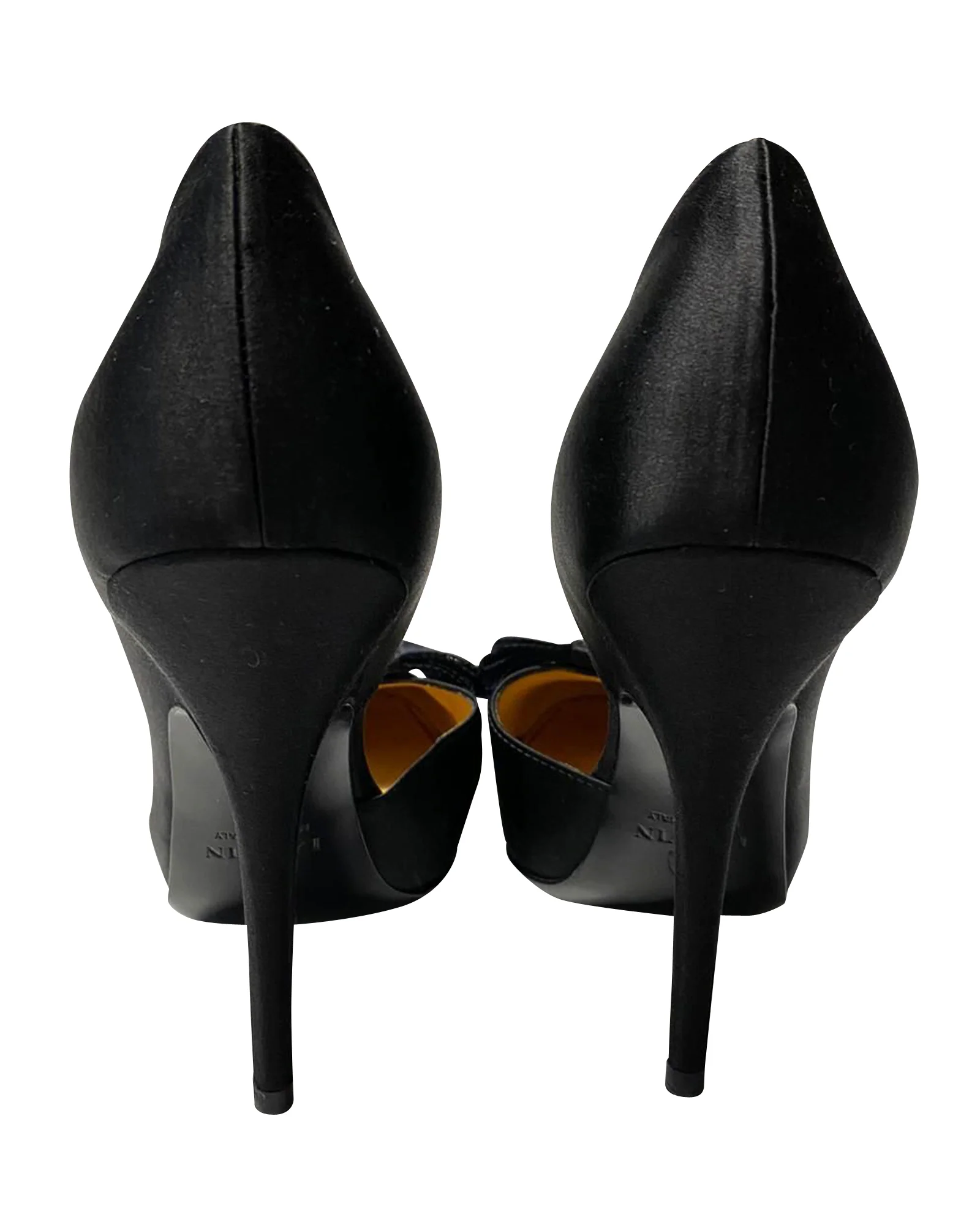 Lanvin Bow Pumps 120 in Black Satin Leather - Image 4