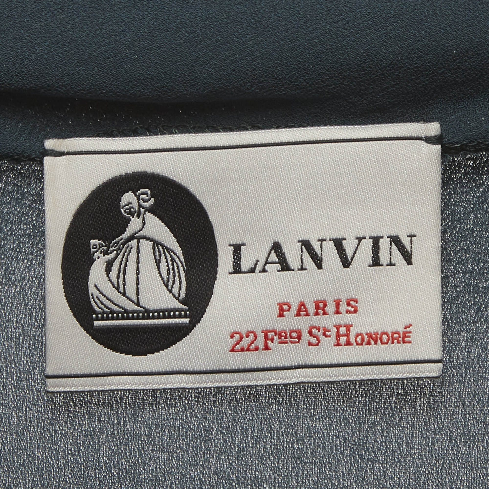 Lanvin Green Crepe Draped Mini Dress - Image 5