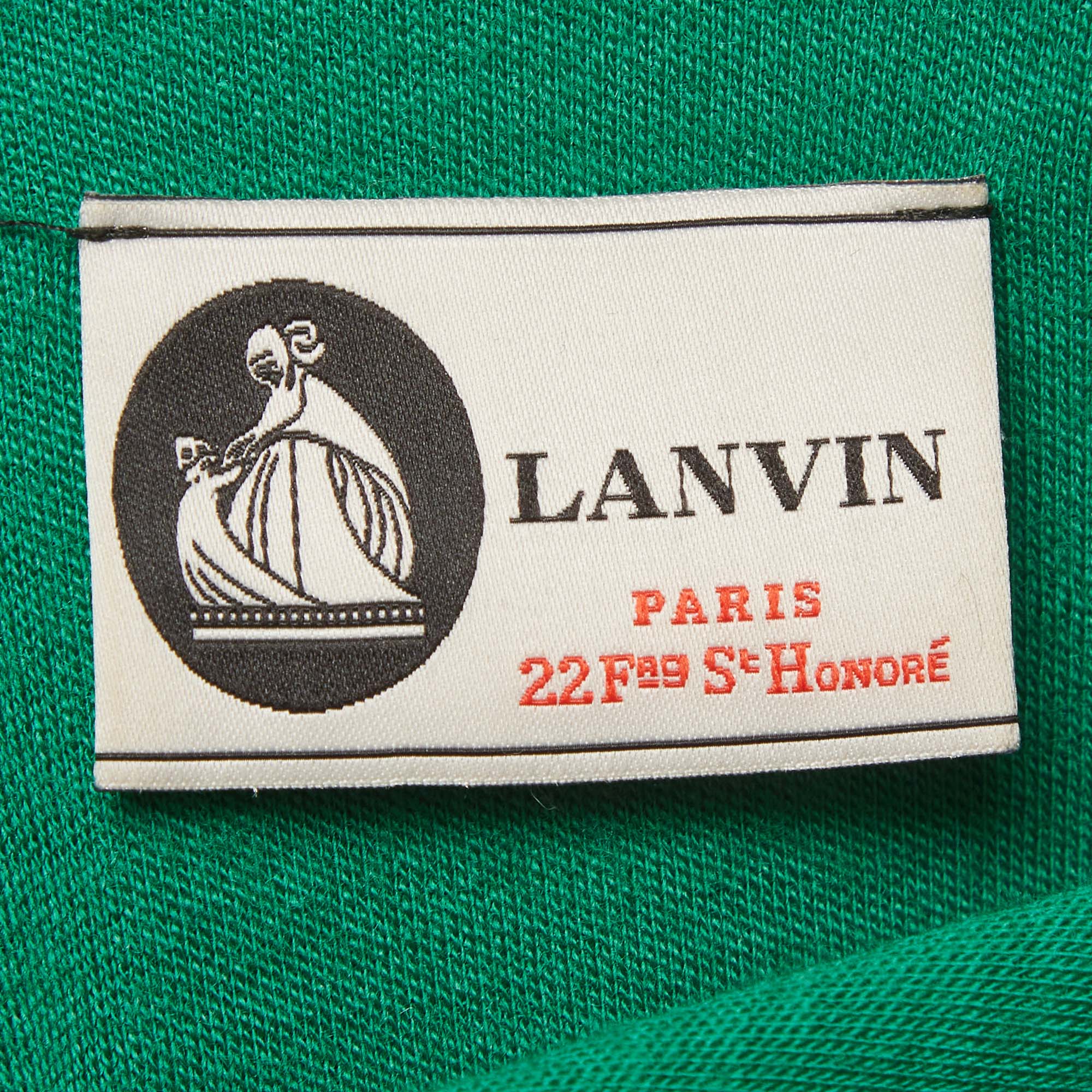 Lanvin Green Knitted Asymmetric Draped Mini Dress - Image 5