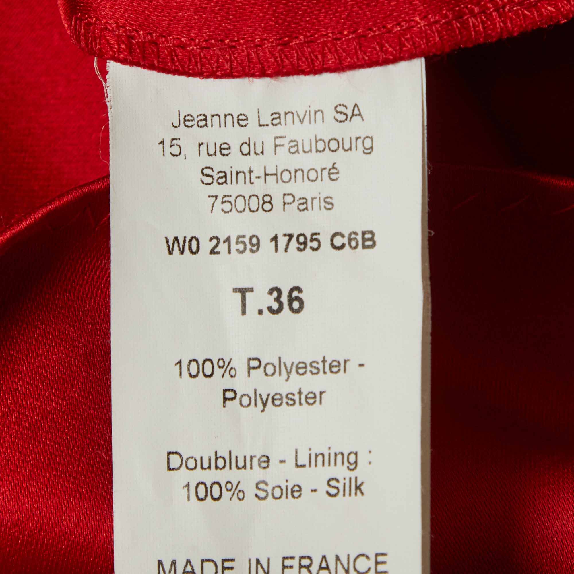 Lanvin Les 10 Ans Red Satin One Shoulder Peplum Dress - Image 6