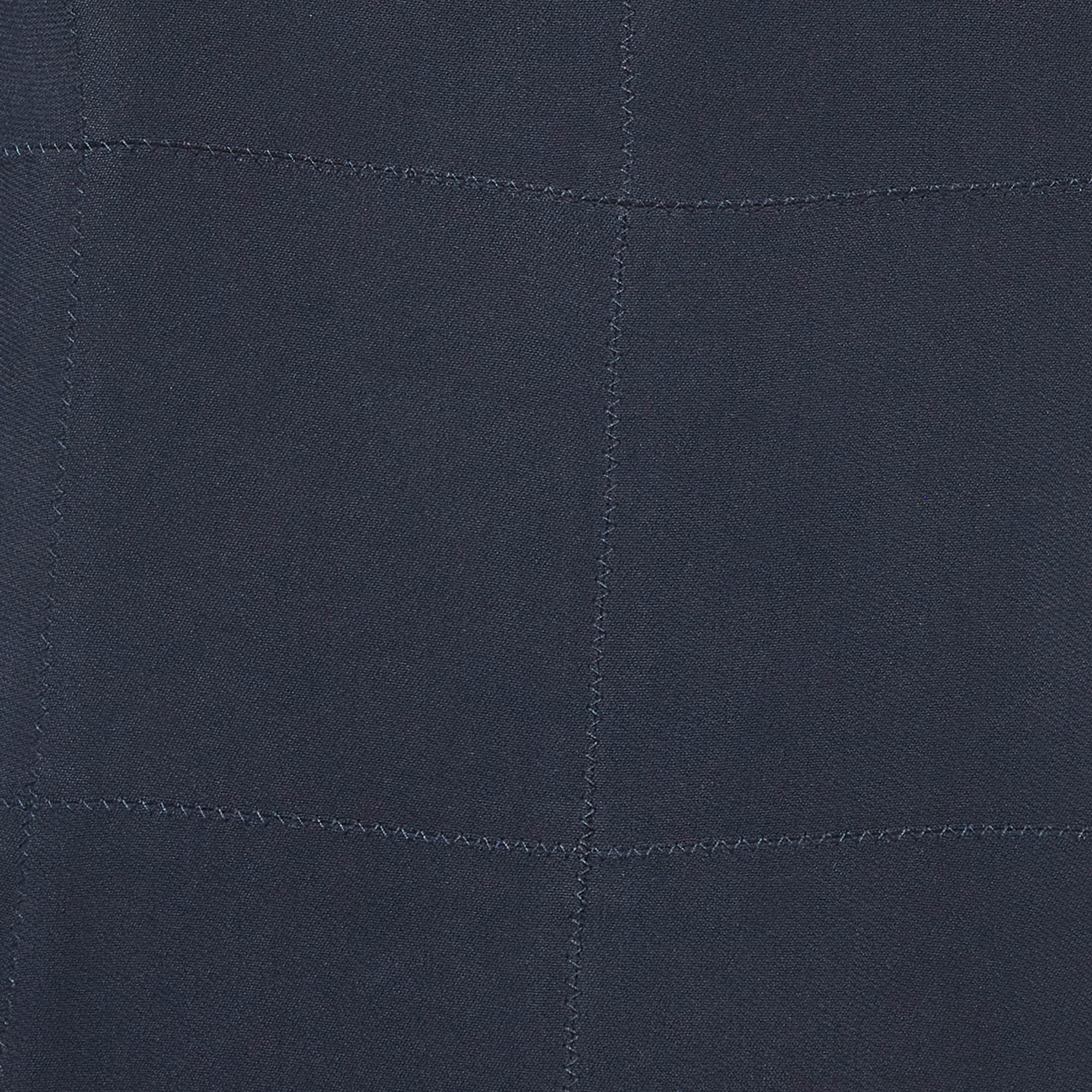 Lanvin Navy Blue Crepe Shift Mini Dress - Image 4