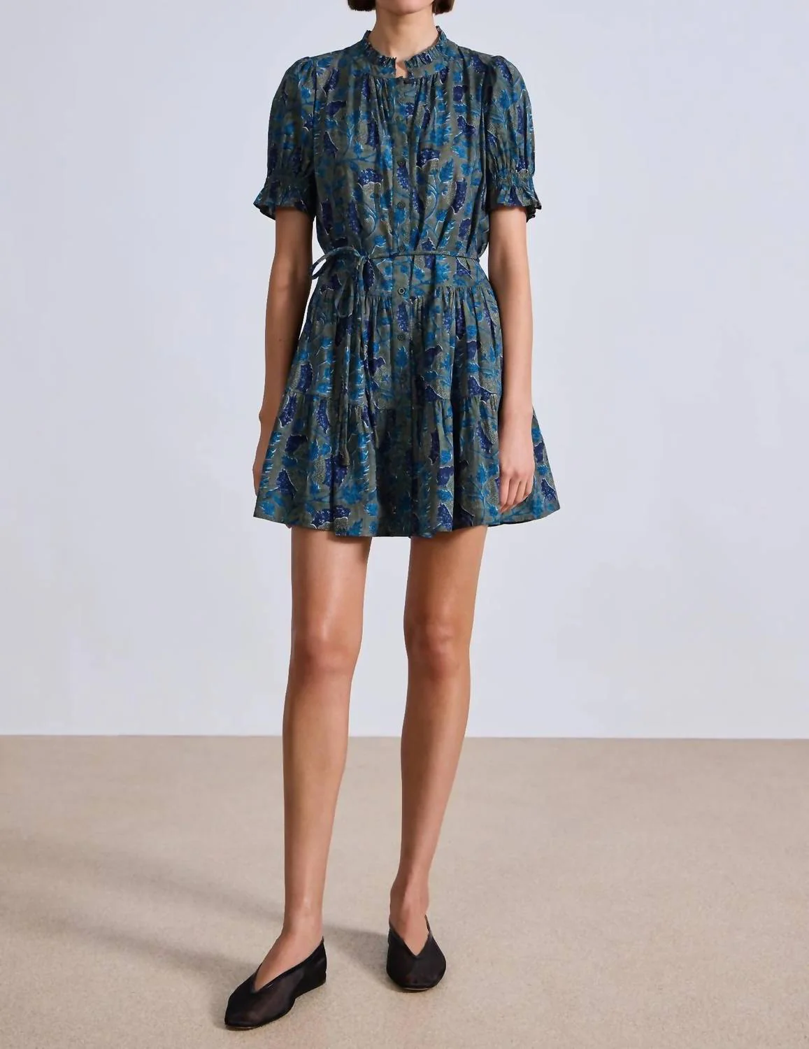 Las Alturas Mini Dress In Malene Floral Olive