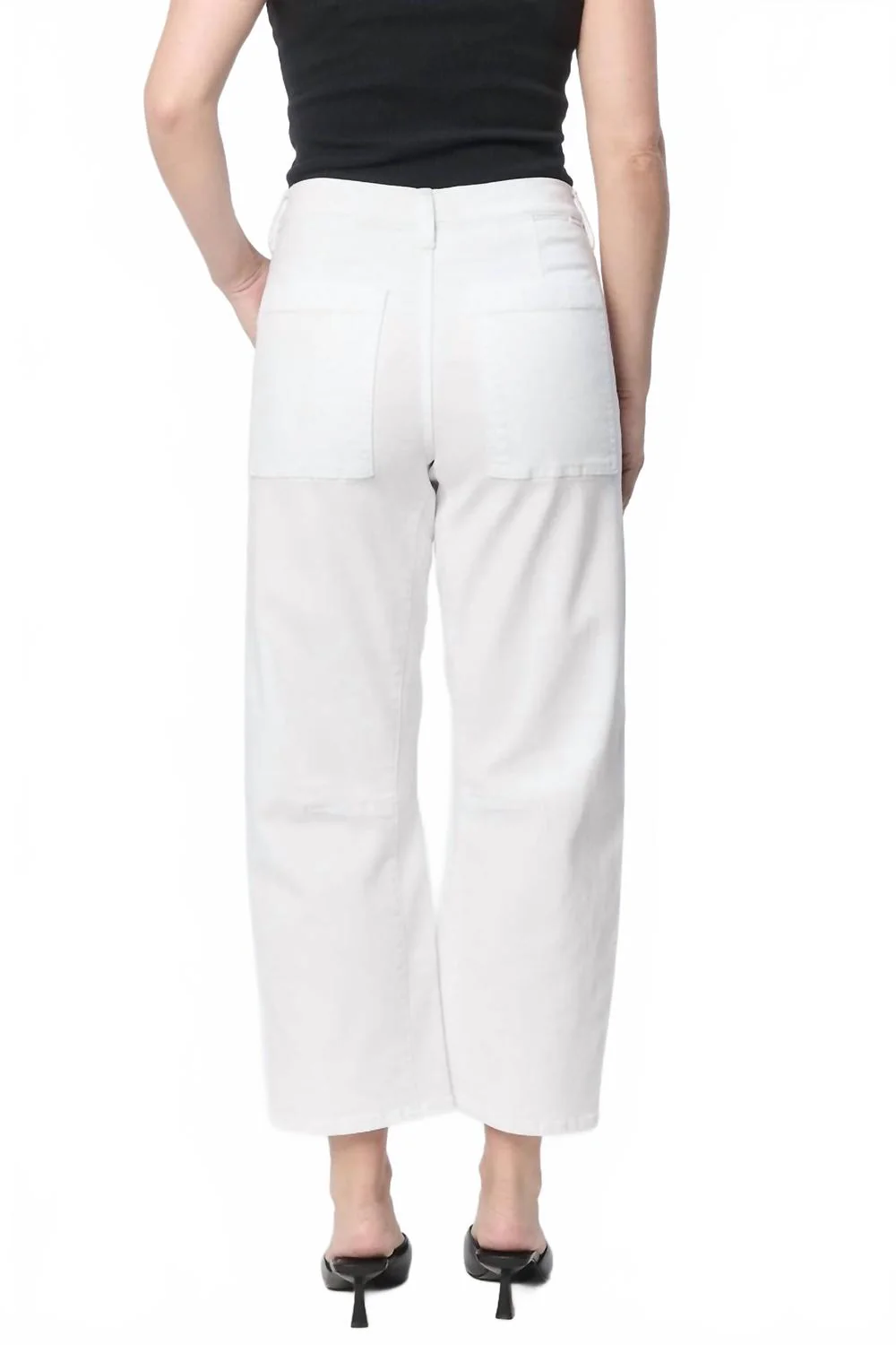Lasso High Rise Cropped Pants In White - Image 2