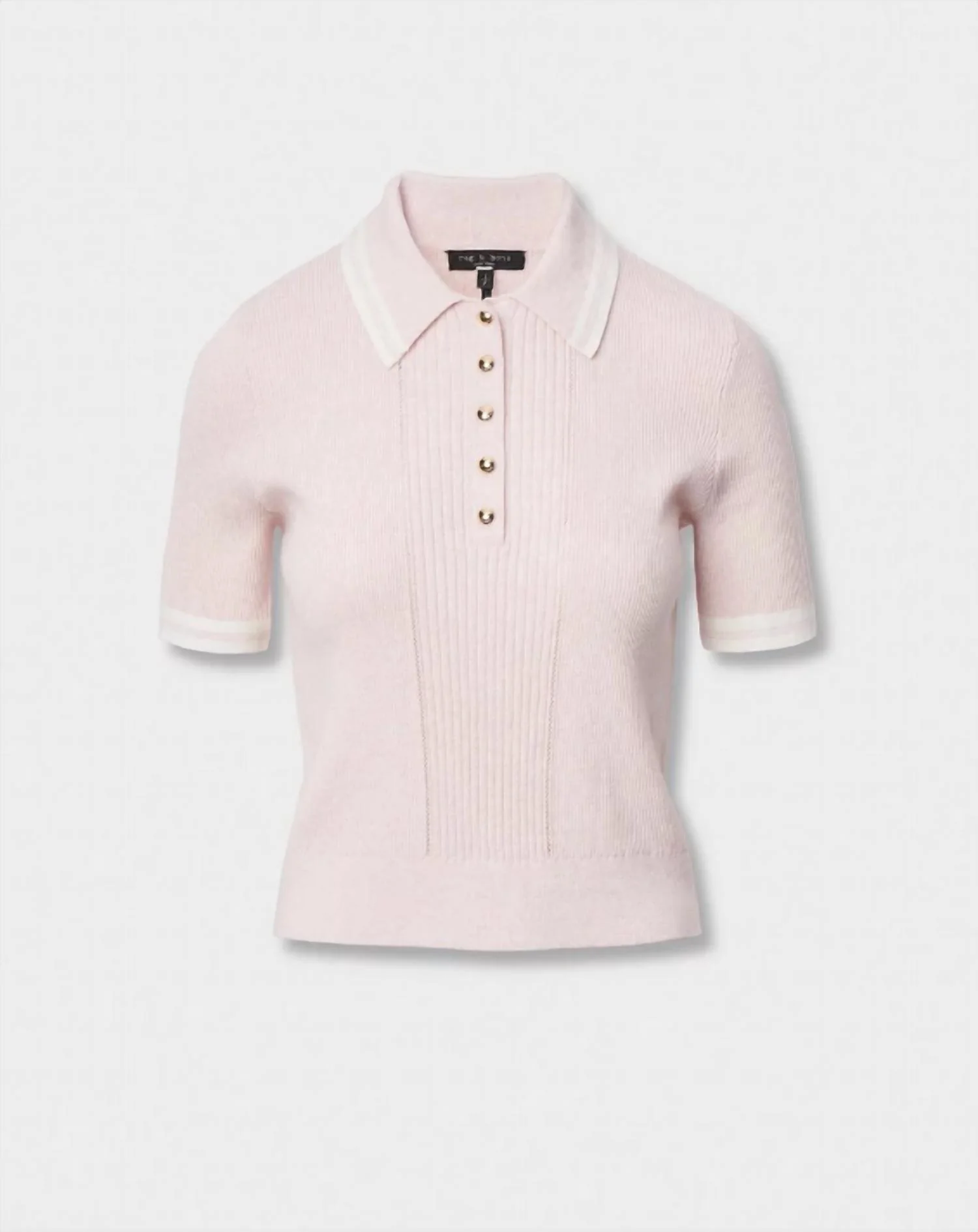 Laurie Cotton-Cashmere Polo In Light Pink - Image 3