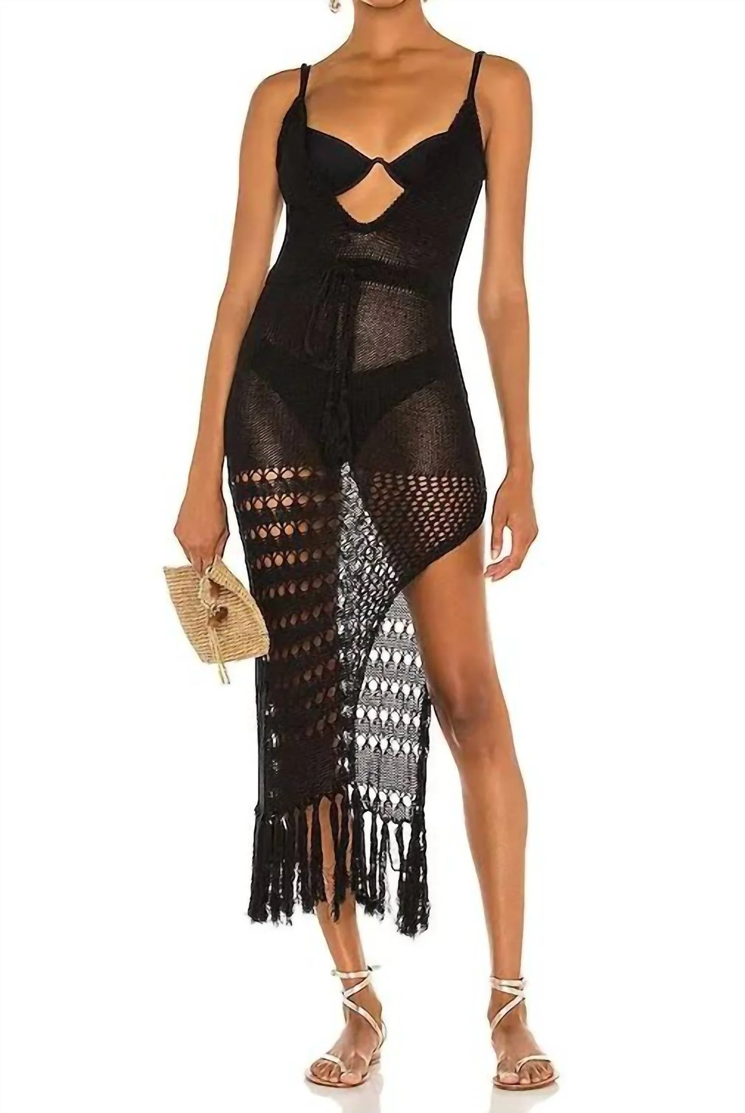 Layanah Crochet Dress In Black