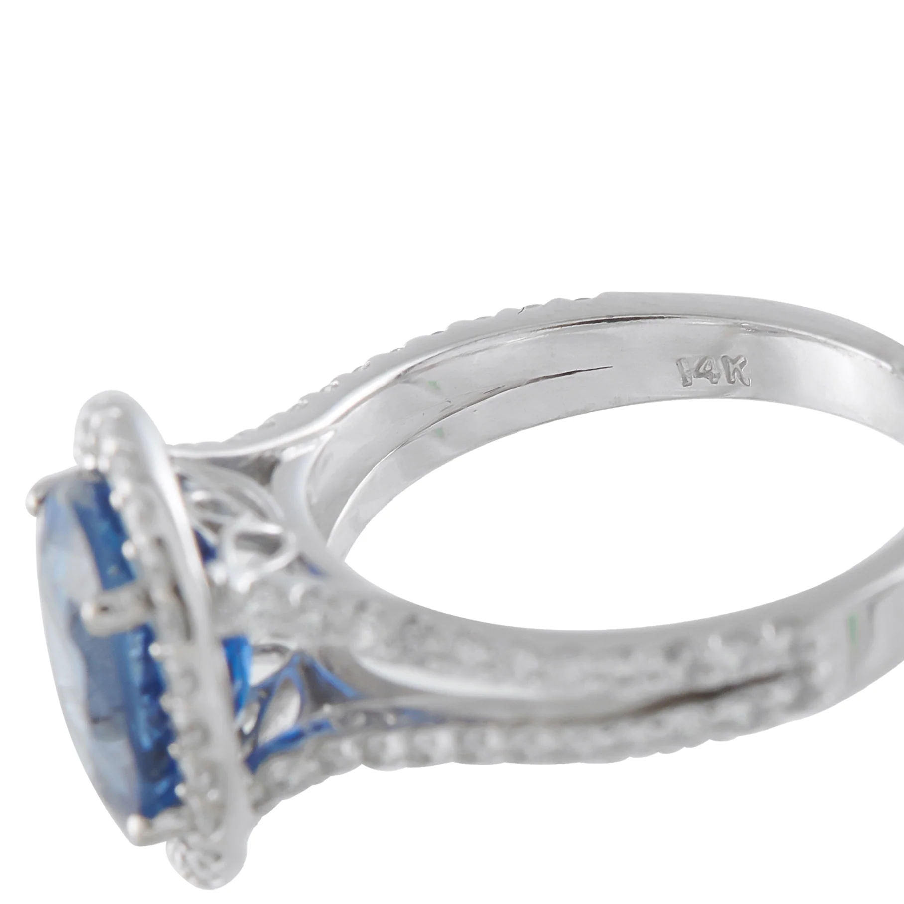 LB Exclusive 14K White Gold 0.40ct Diamond and Sapphire Ring MF22-051826 - Image 4