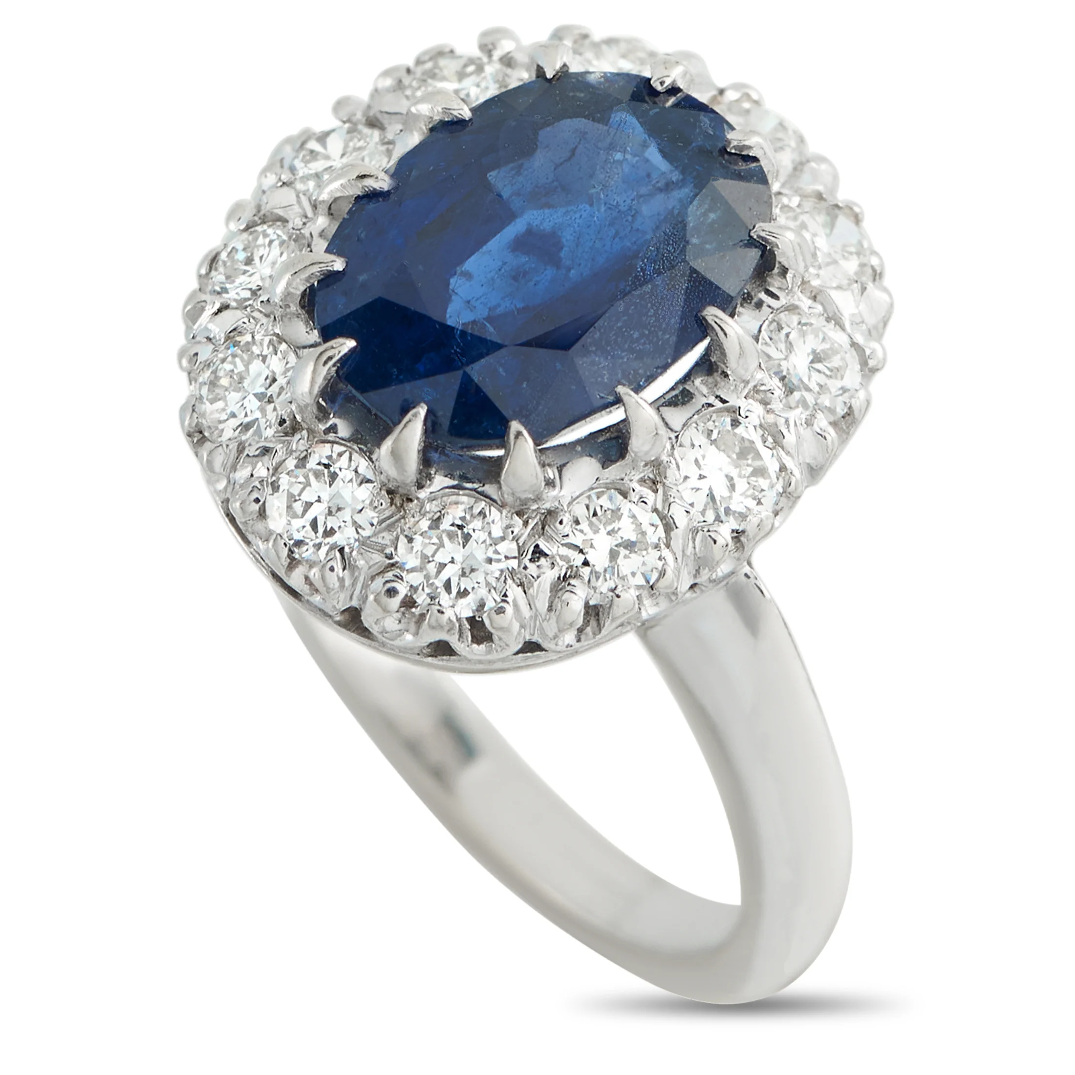 LB Exclusive 14K White Gold 0.60ct Diamond and Sapphire Ring MF29-051526