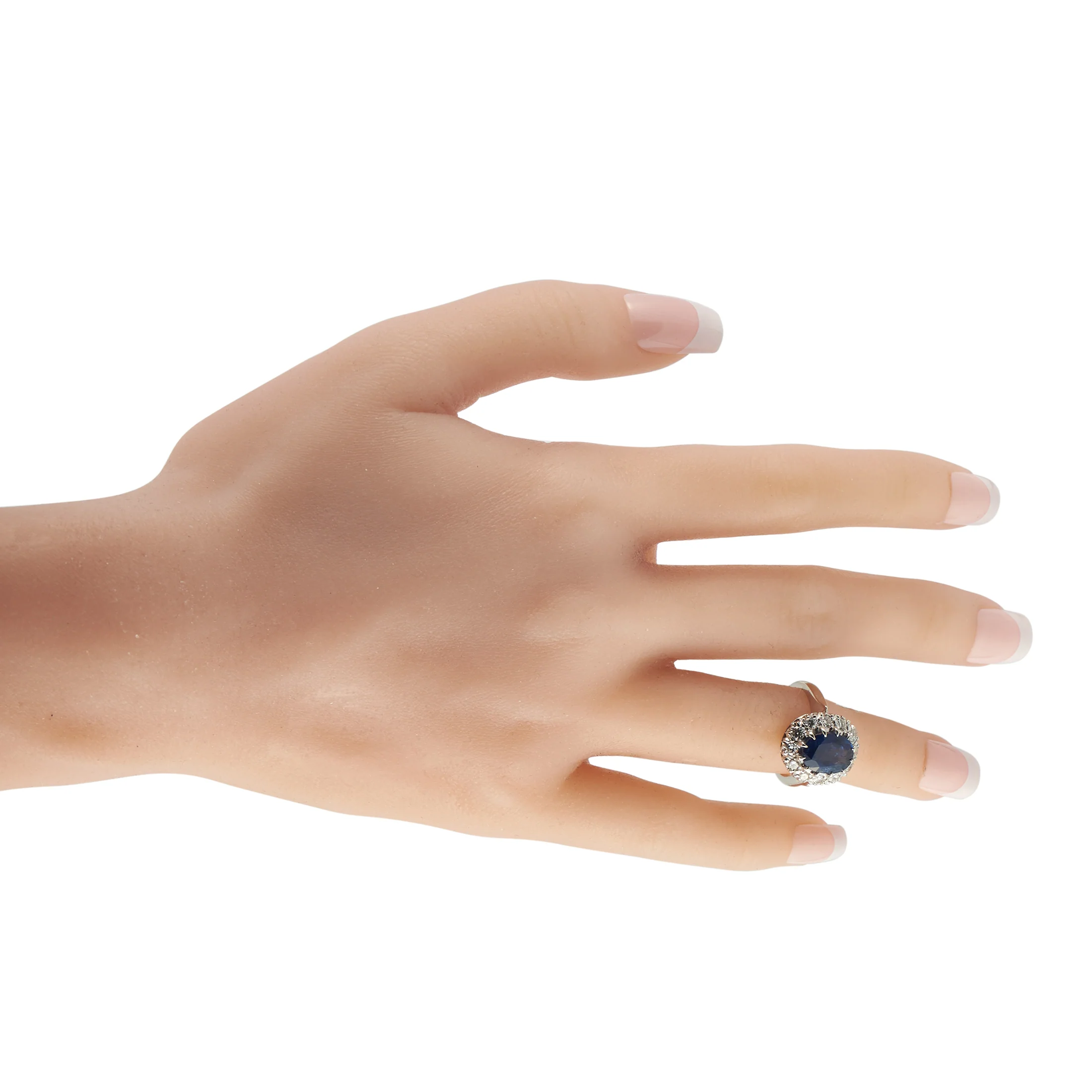 LB Exclusive 14K White Gold 0.60ct Diamond and Sapphire Ring MF29-051526 - Image 3