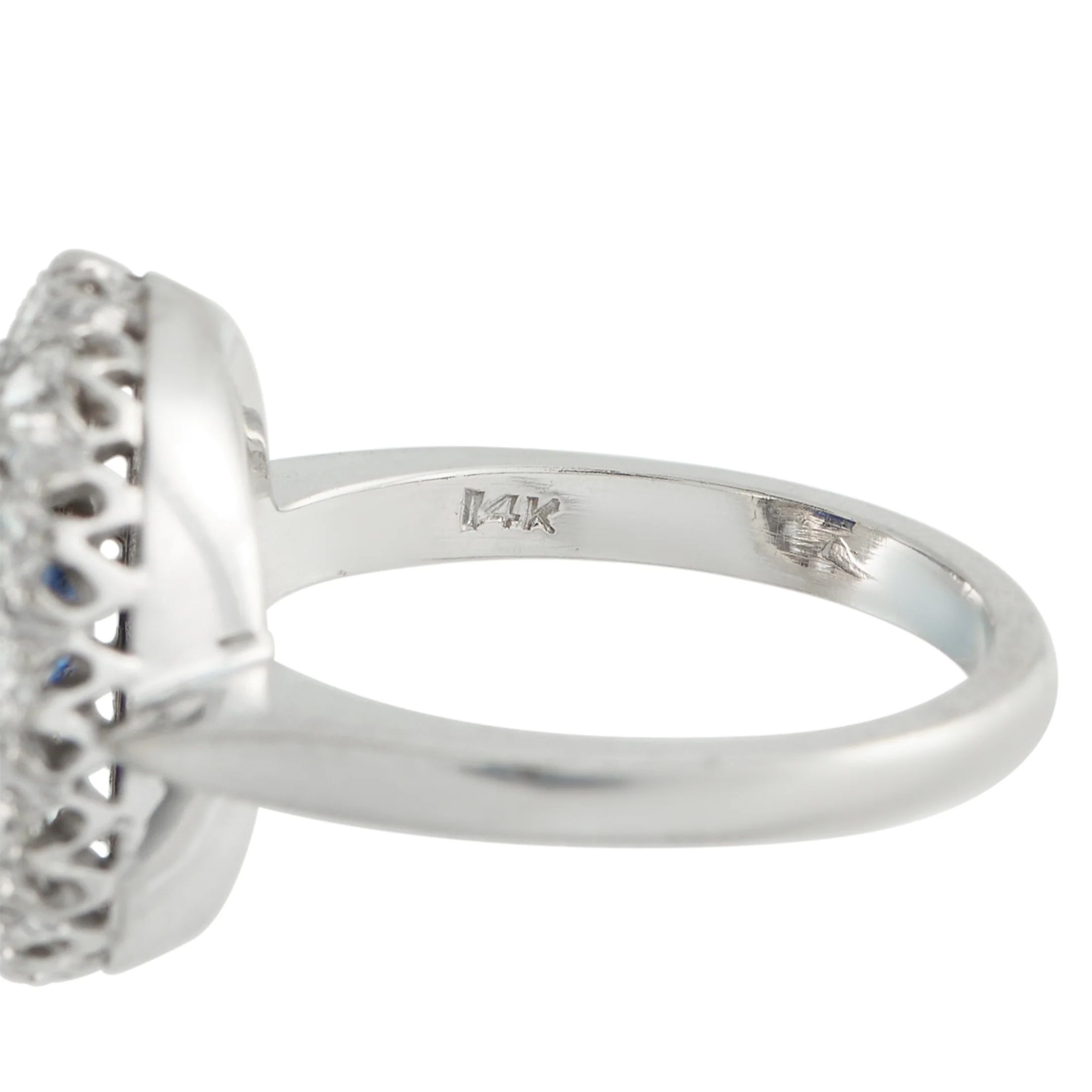 LB Exclusive 14K White Gold 0.60ct Diamond and Sapphire Ring MF29-051526 - Image 4