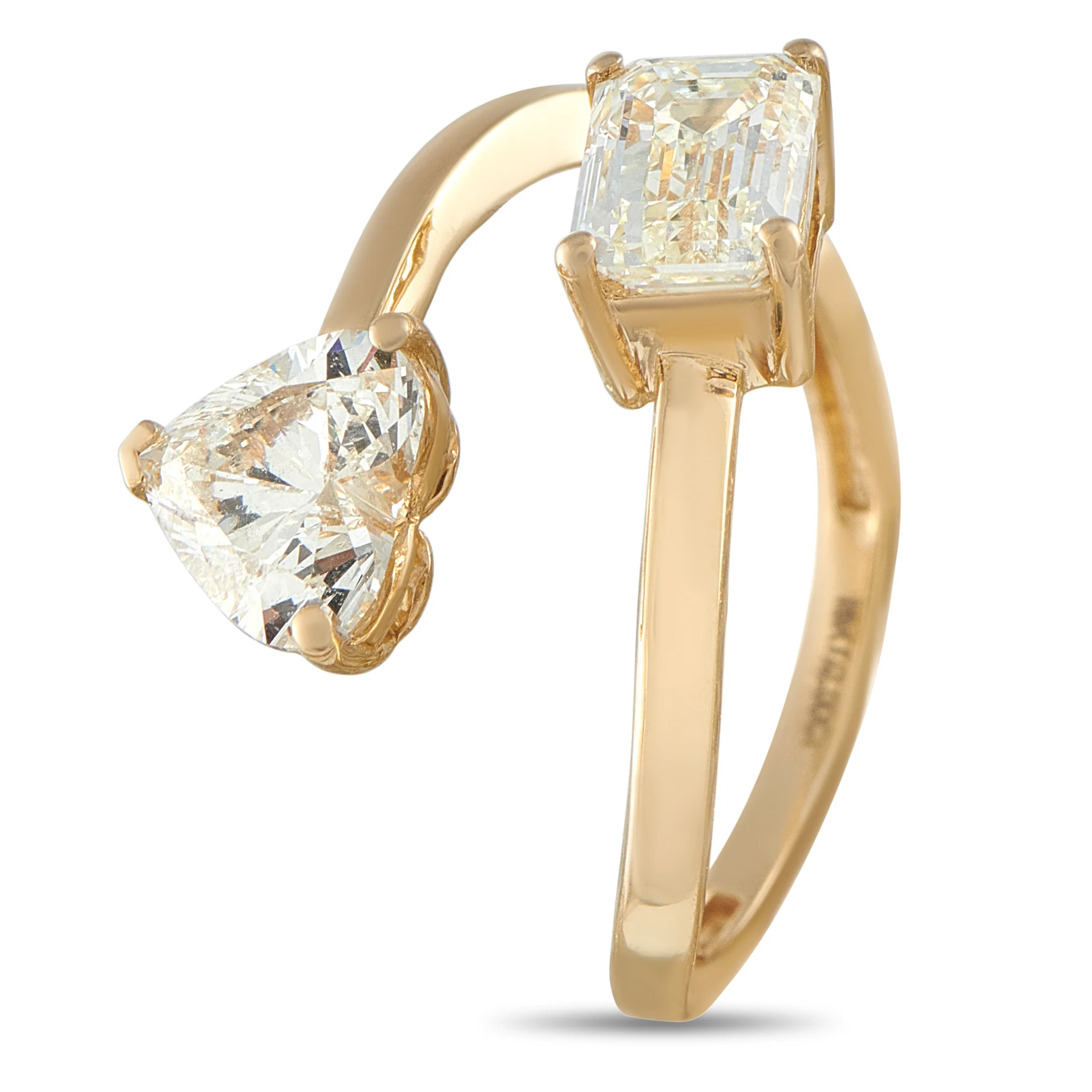 LB Exclusive 18K Yellow Gold 2.0ct Diamond Bypass Ring MF20-051426 - Image 2