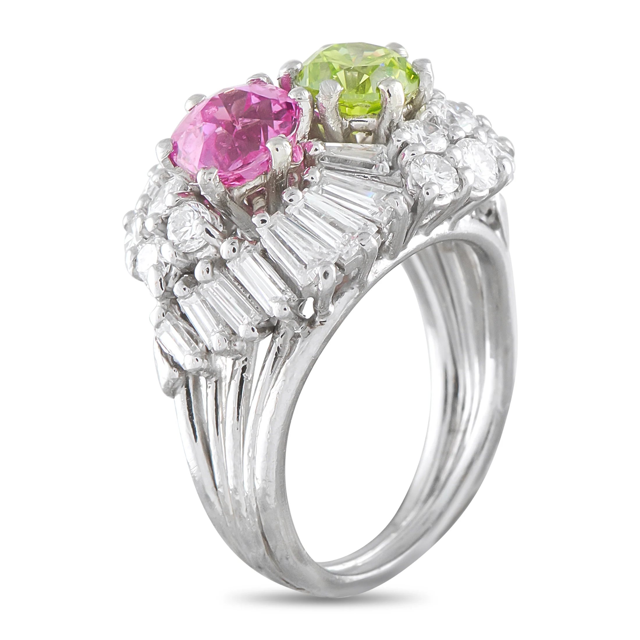 LB Exclusive Platinum 2.15ct Diamond and Pink Sapphire Ring MF27-051526 - Image 2
