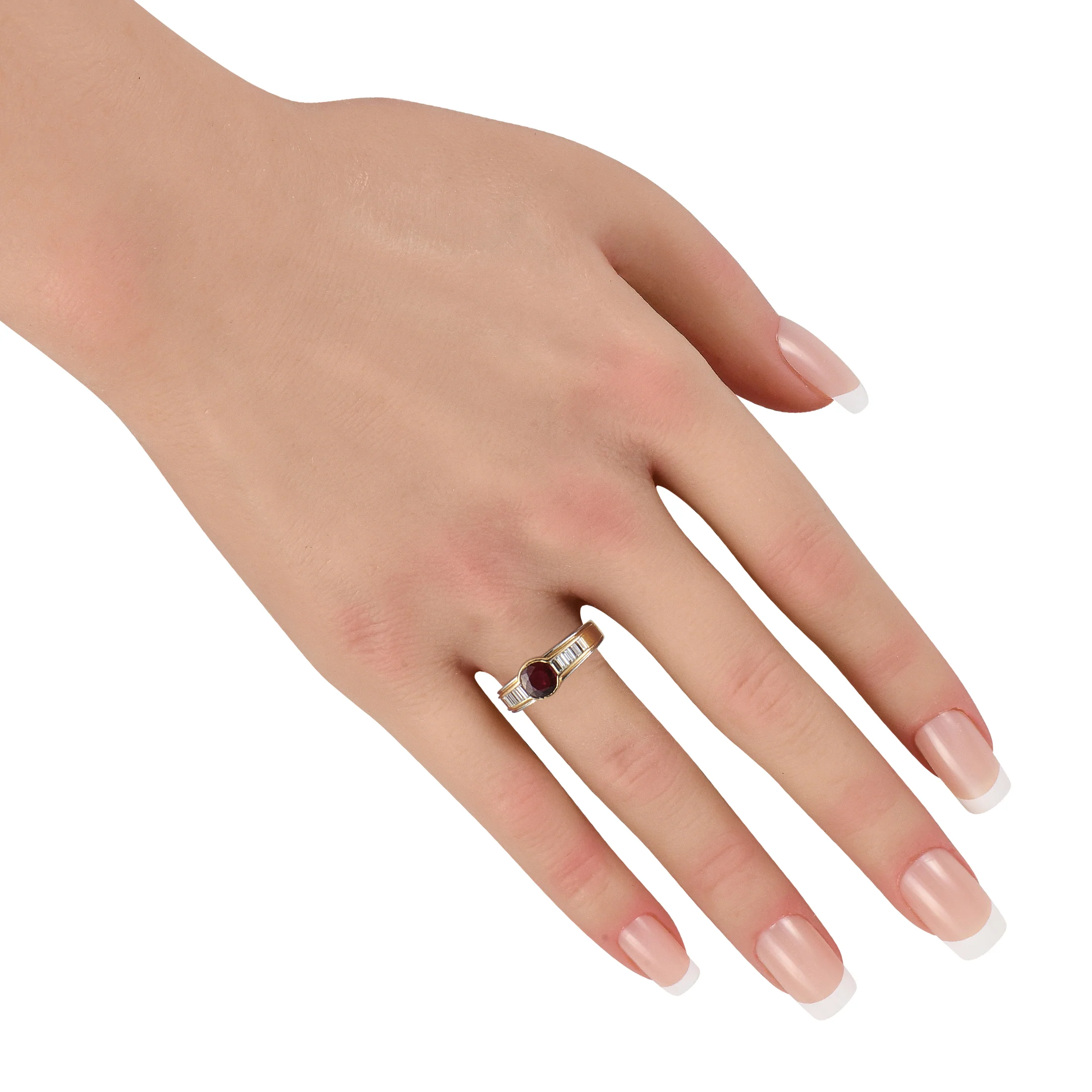 LB Exclusive Platinum and 18K Yellow Gold 0.37ct Diamond and Ruby Ring  MF30-051526 - Image 3