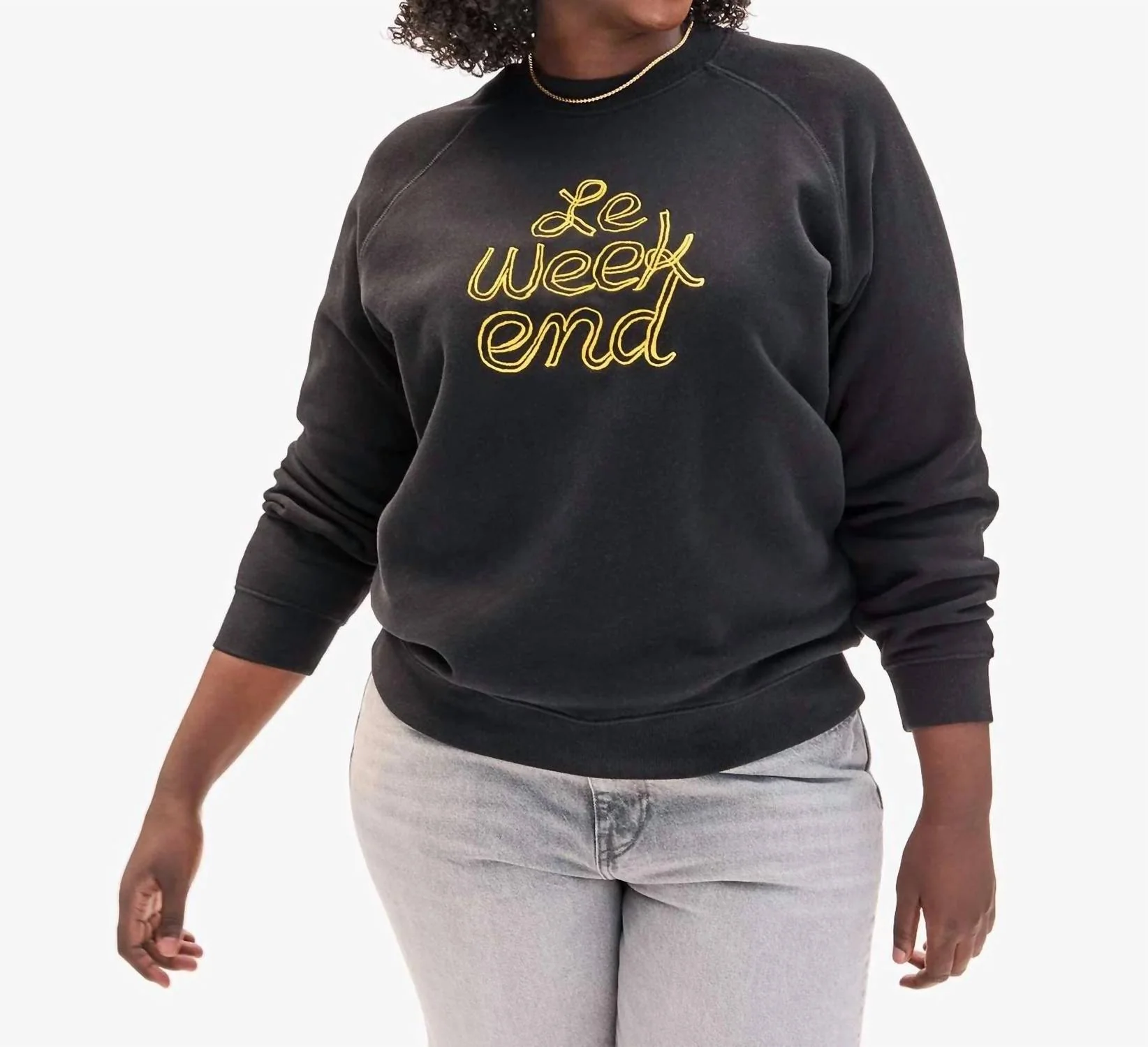 Le Weekend Sweatshirt In Black Marigold