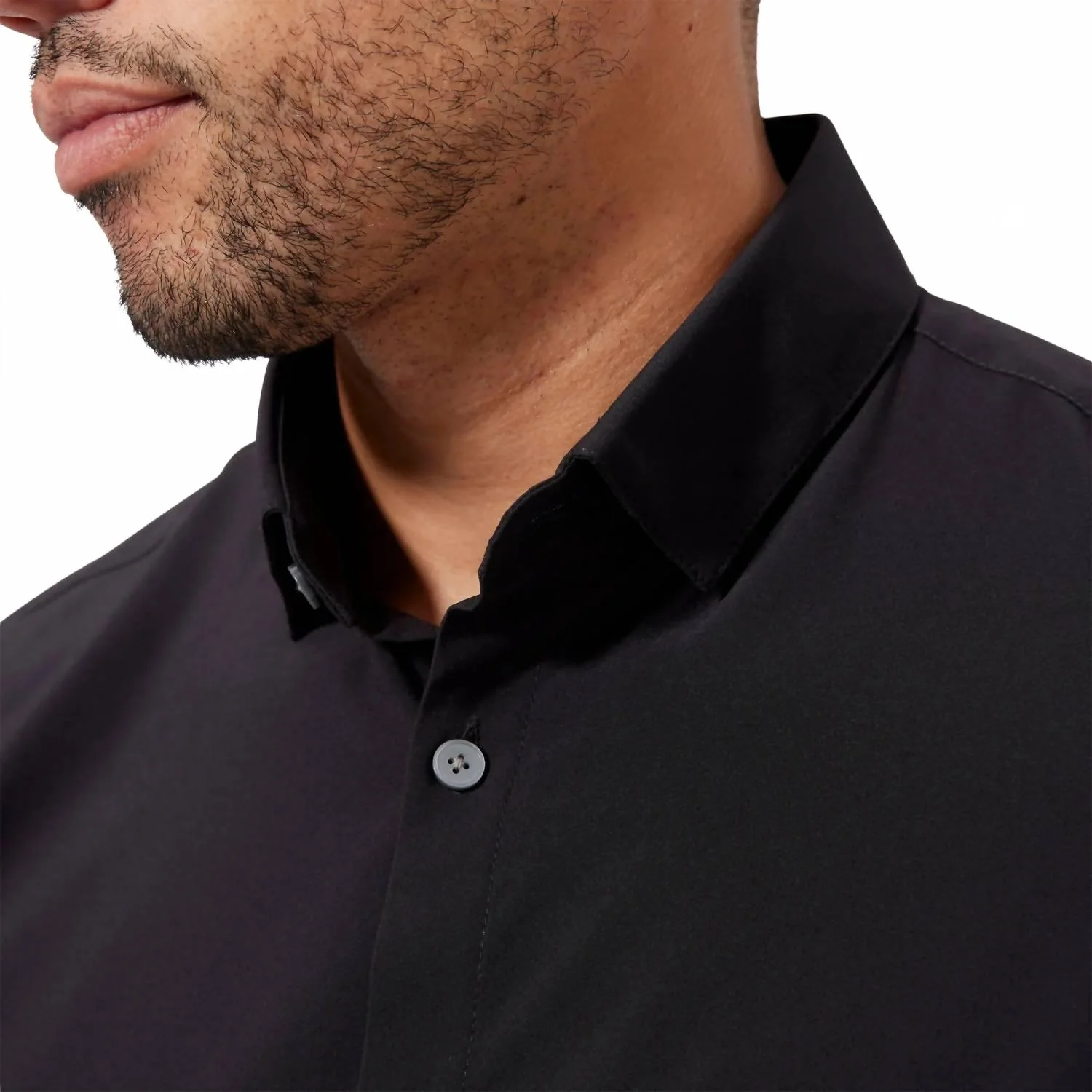 Leeward Short Sleeve Shirt In Solid Black - Image 5