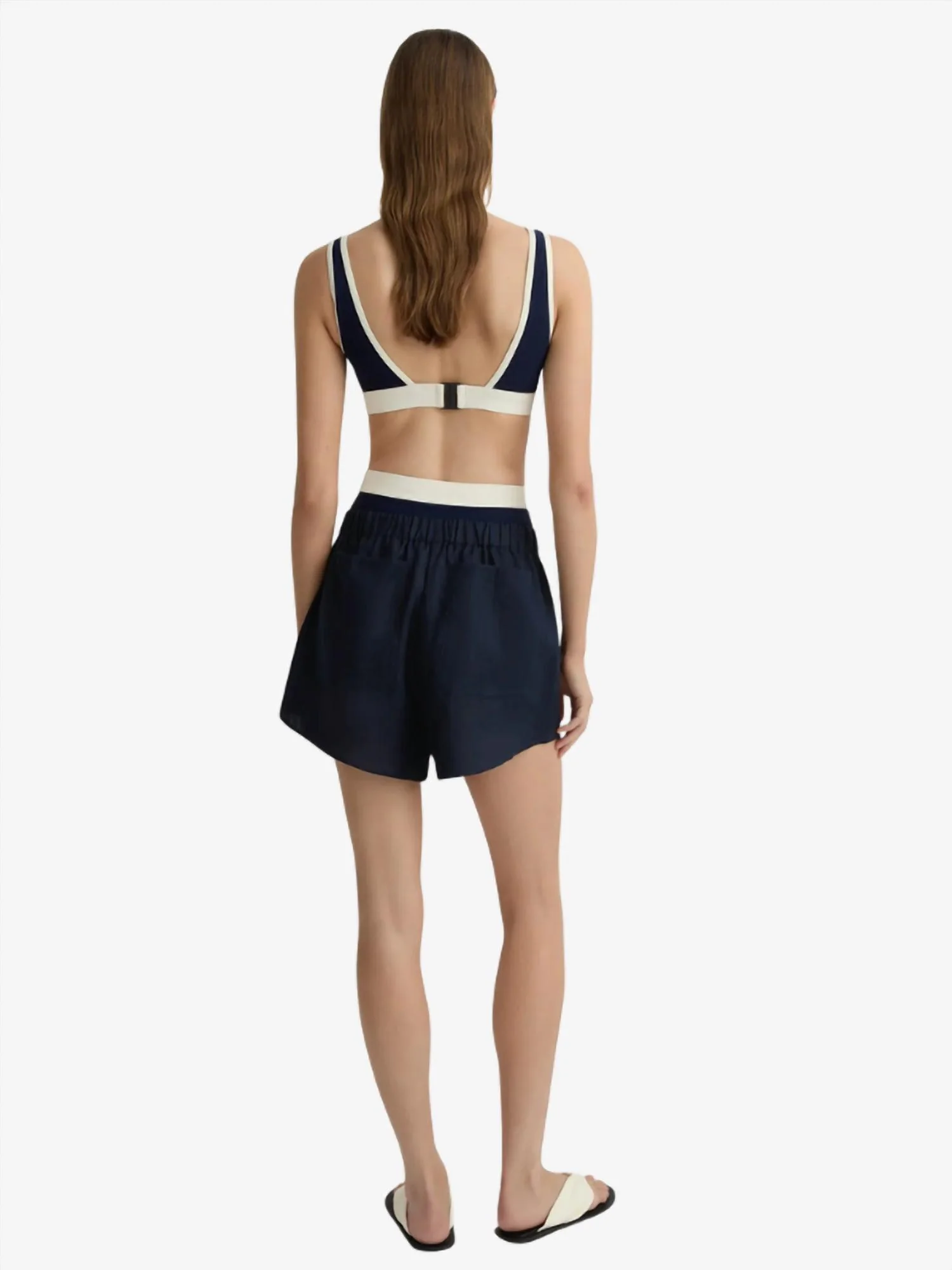 Leiden Elasticated Waistband Short In Navy - Image 2