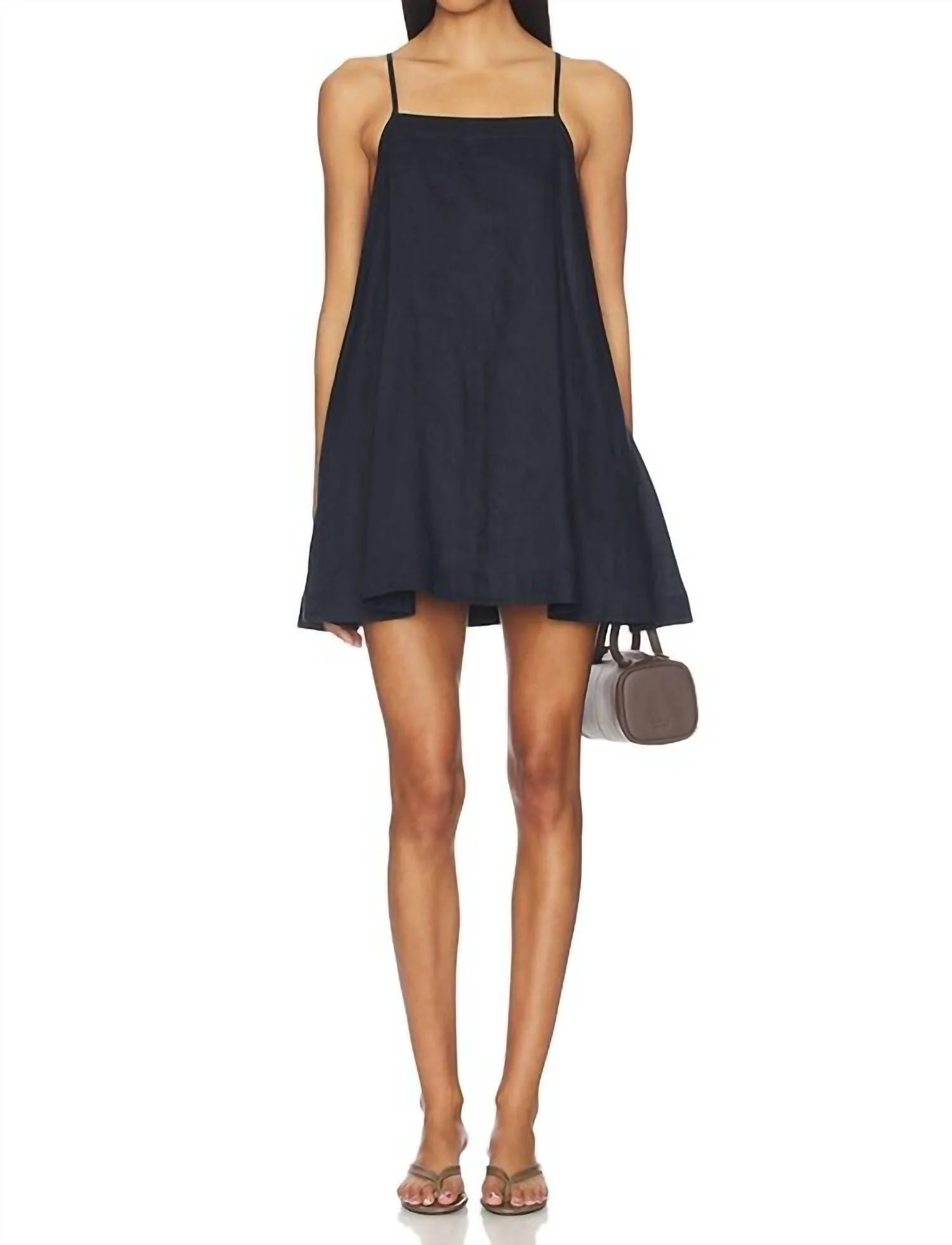 Leiden Flared Mini Dress In Navy