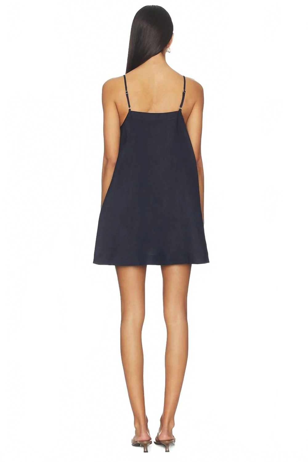 Leiden Flared Mini Dress In Navy - Image 2