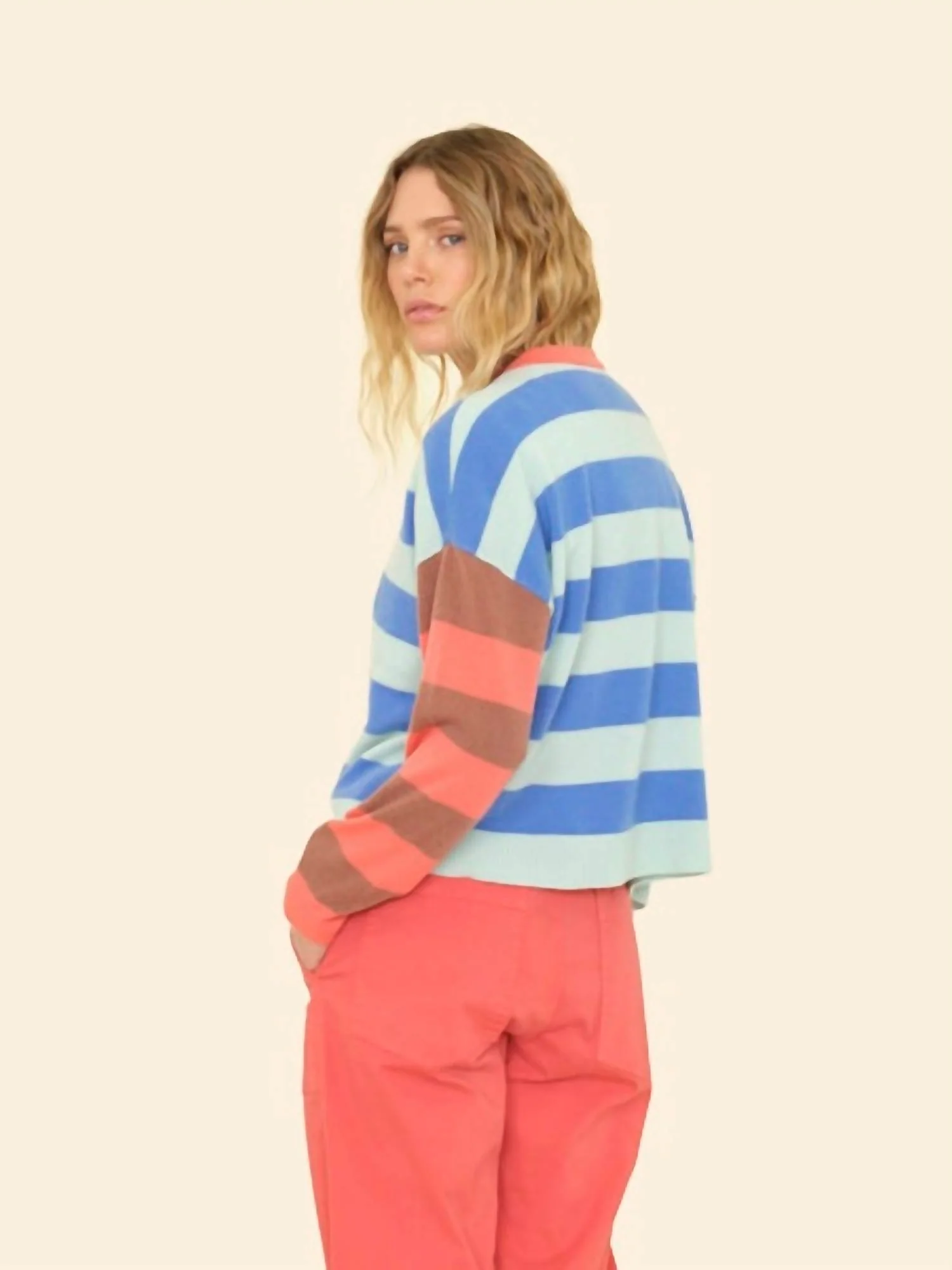 Lela Sweater In Bluebird Stripe - Image 2