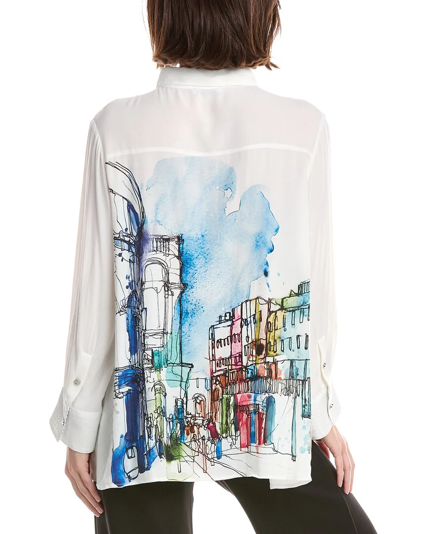 Lemon Grass 3/4-Sleeve Button Down Blouse - Image 2