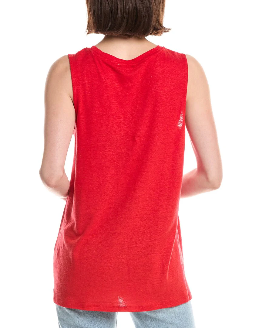 Lemon Grass Beaded Neckline Linen-Blend Tank Top - Image 2