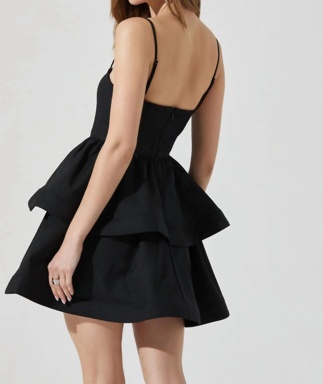 Leola Mini Dress In Black - Image 4